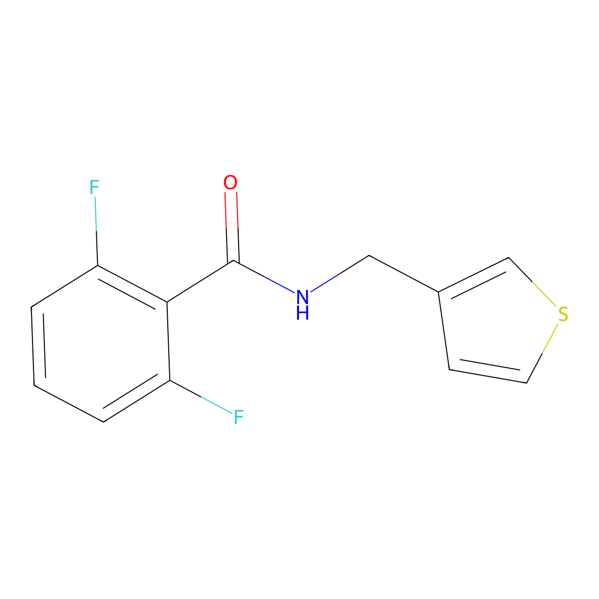 2,6-difluoro-N-(thiophen-3-ylmethyl)benzamide molecular structure, CAS 1060198-99-3