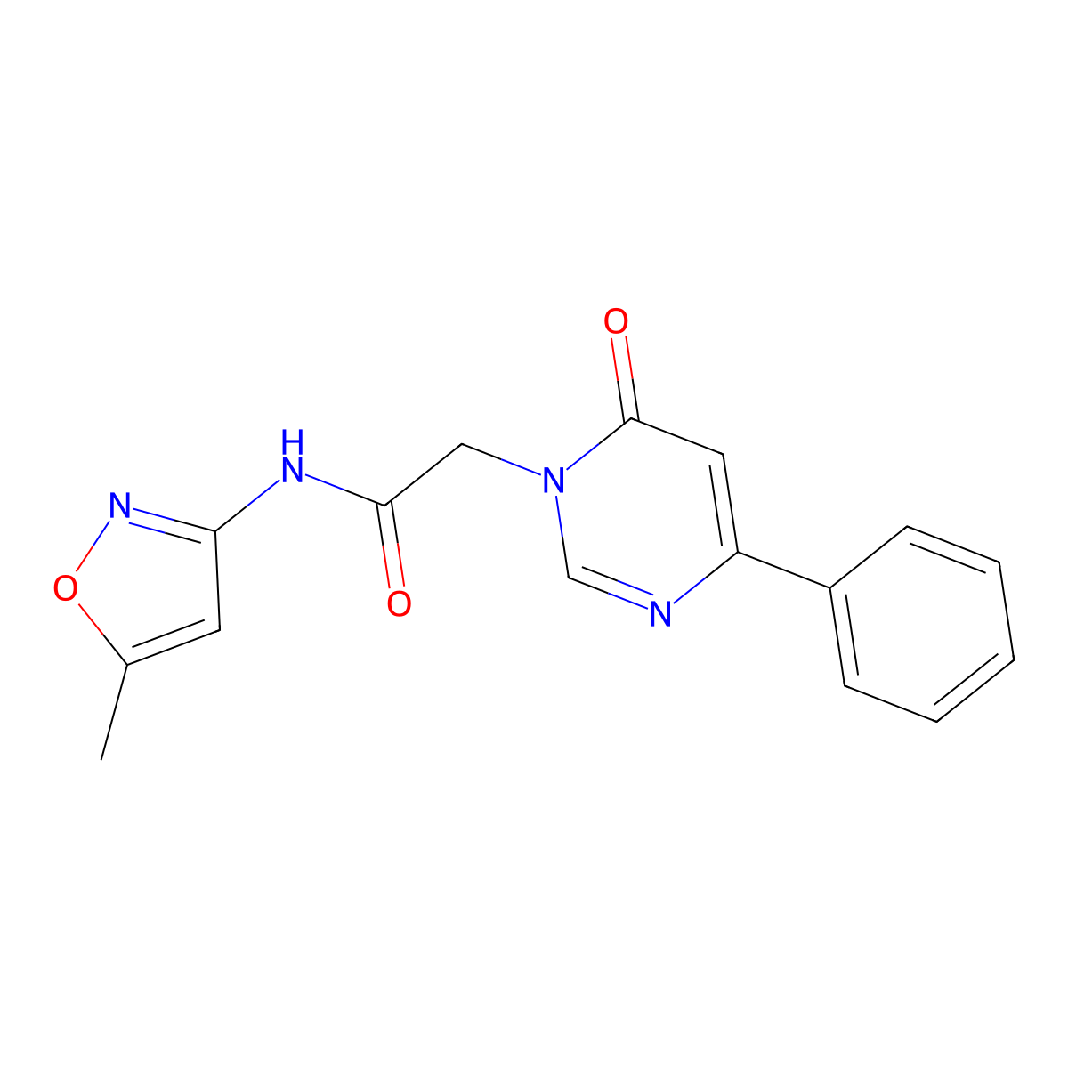 N-(5-methyl-1,2-oxazol-3-yl)-2-(6-oxo-4-phenyl-1,6-dihydropyrimidin-1-yl)acetamide molecular structure, CAS 1060199-16-7