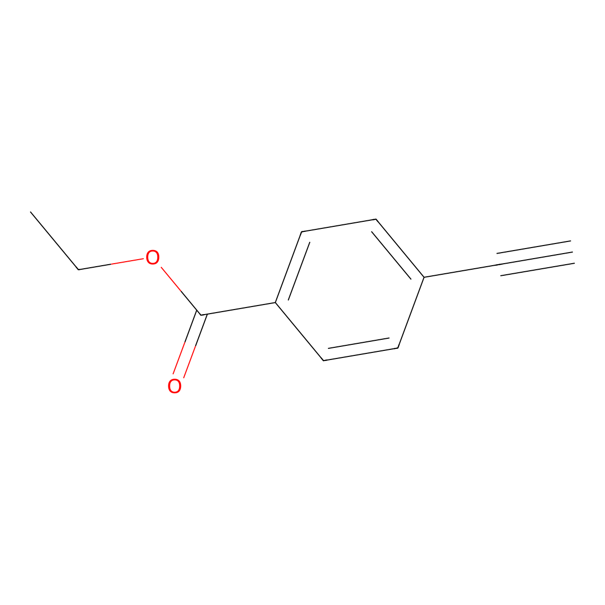 Ethyl 4-ethynylbenzoate molecular structure, CAS 10602-03-6