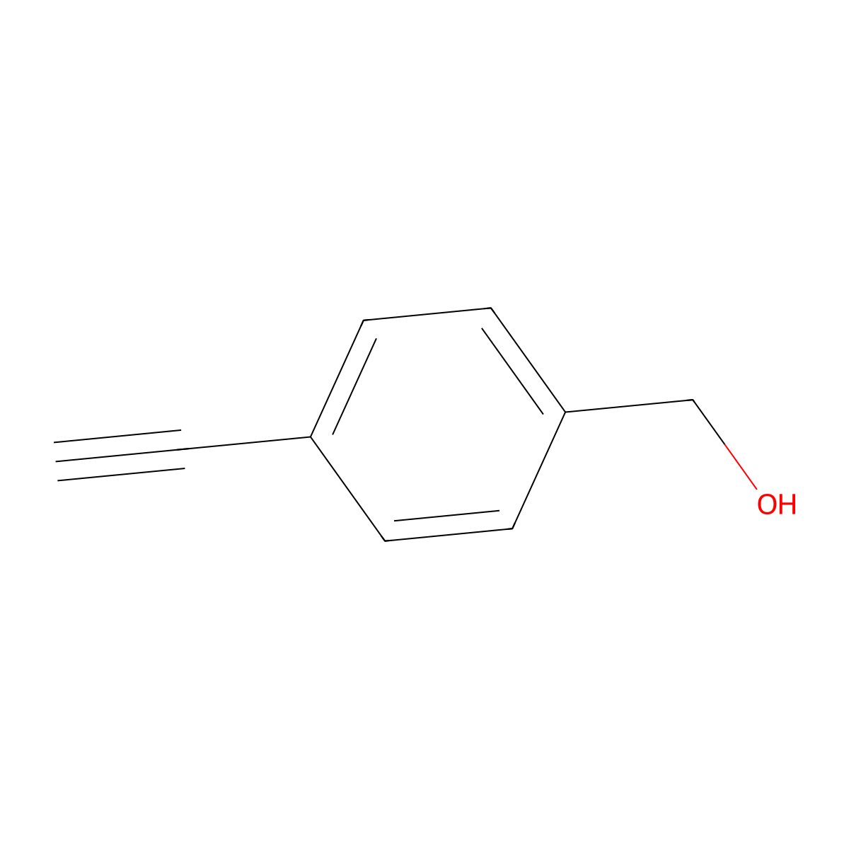 (4-Ethynylphenyl)methanol molecular structure, CAS 10602-04-7