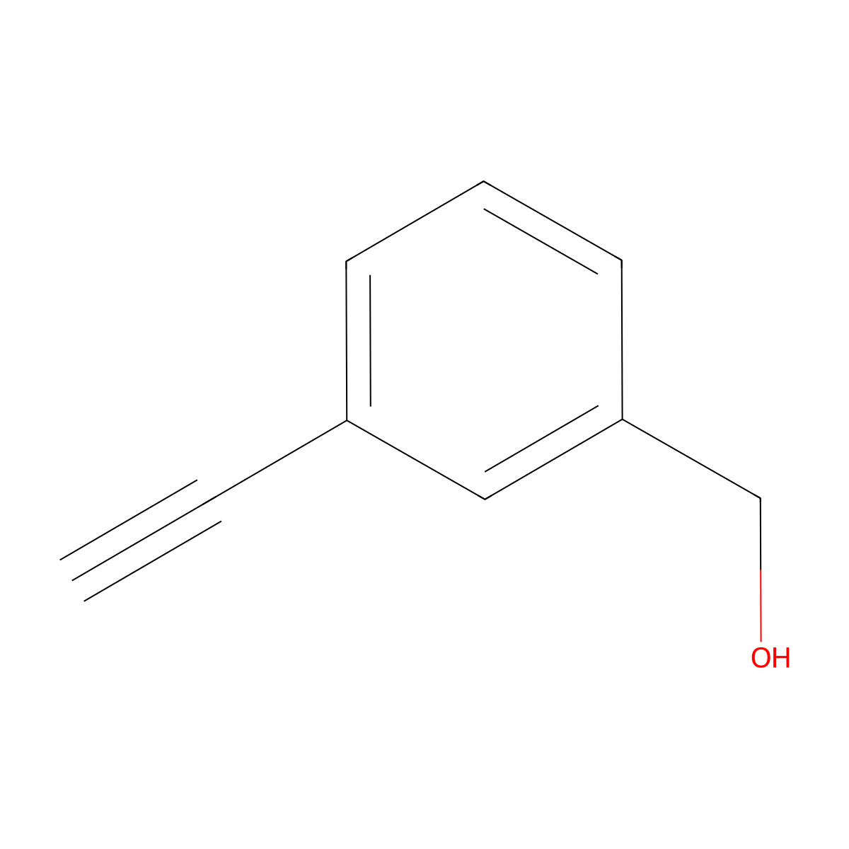 3-Ethynylbenzenemethanol molecular structure, CAS 10602-07-0