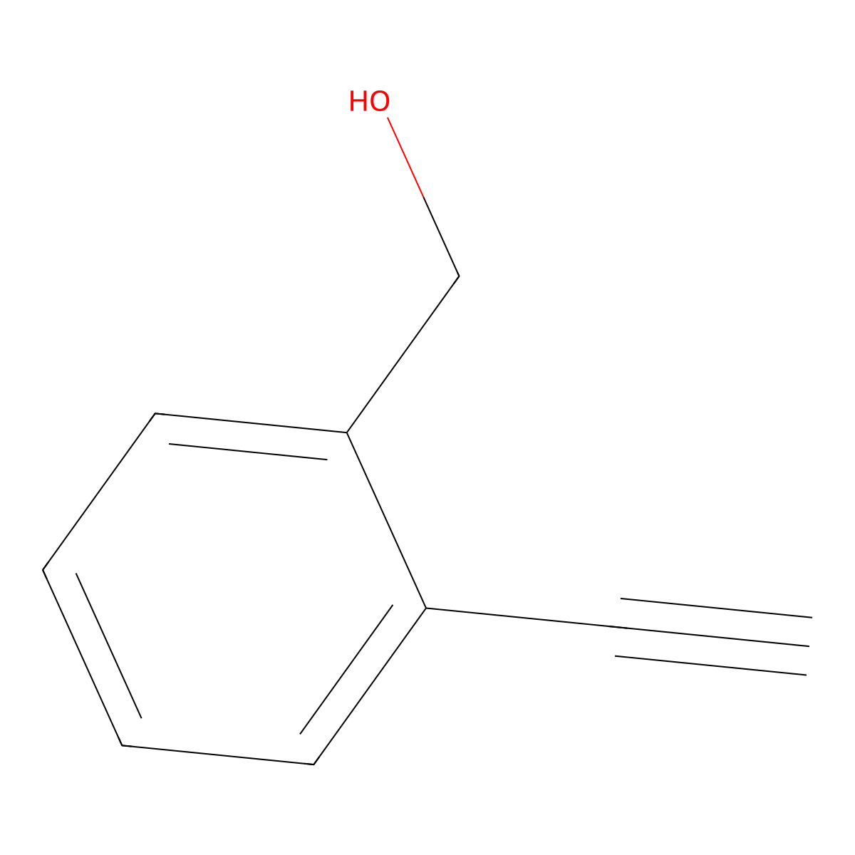 (2-Ethynylphenyl)methanol molecular structure, CAS 10602-08-1