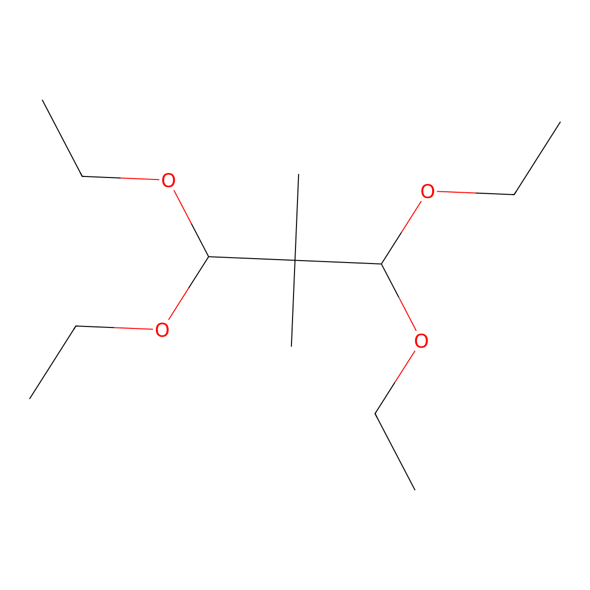 1,1,3,3-Tetraethoxy-2,2-dimethylpropane molecular structure, CAS 10602-38-7