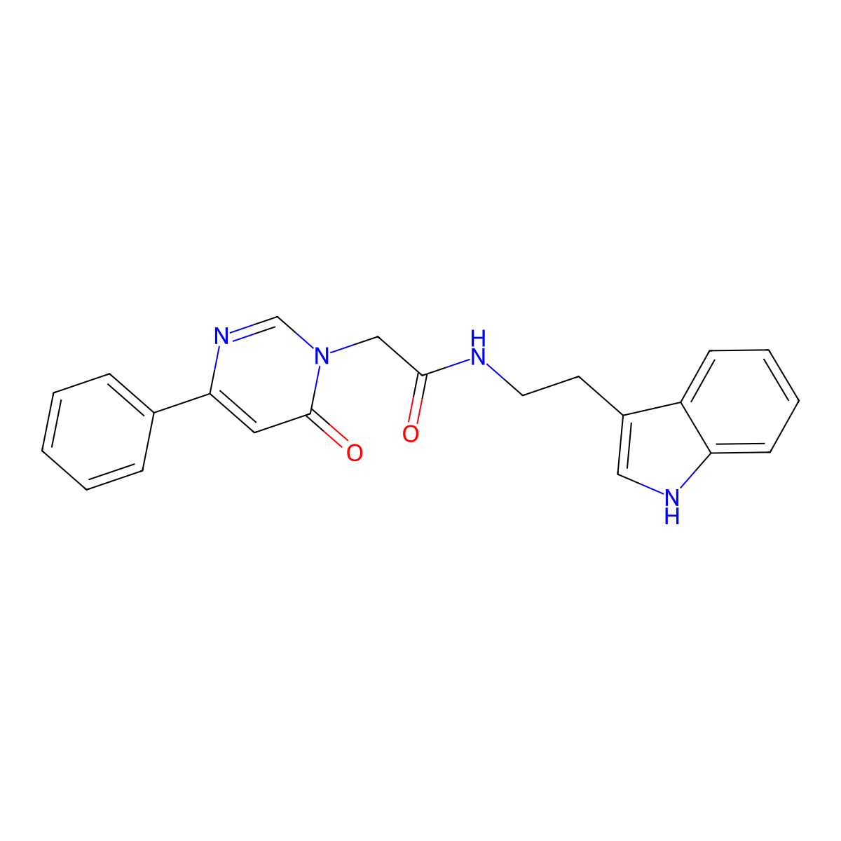 N-(2-(1H-indol-3-yl)ethyl)-2-(6-oxo-4-phenylpyrimidin-1(6H)-yl)acetamide molecular structure, CAS 1060201-37-7