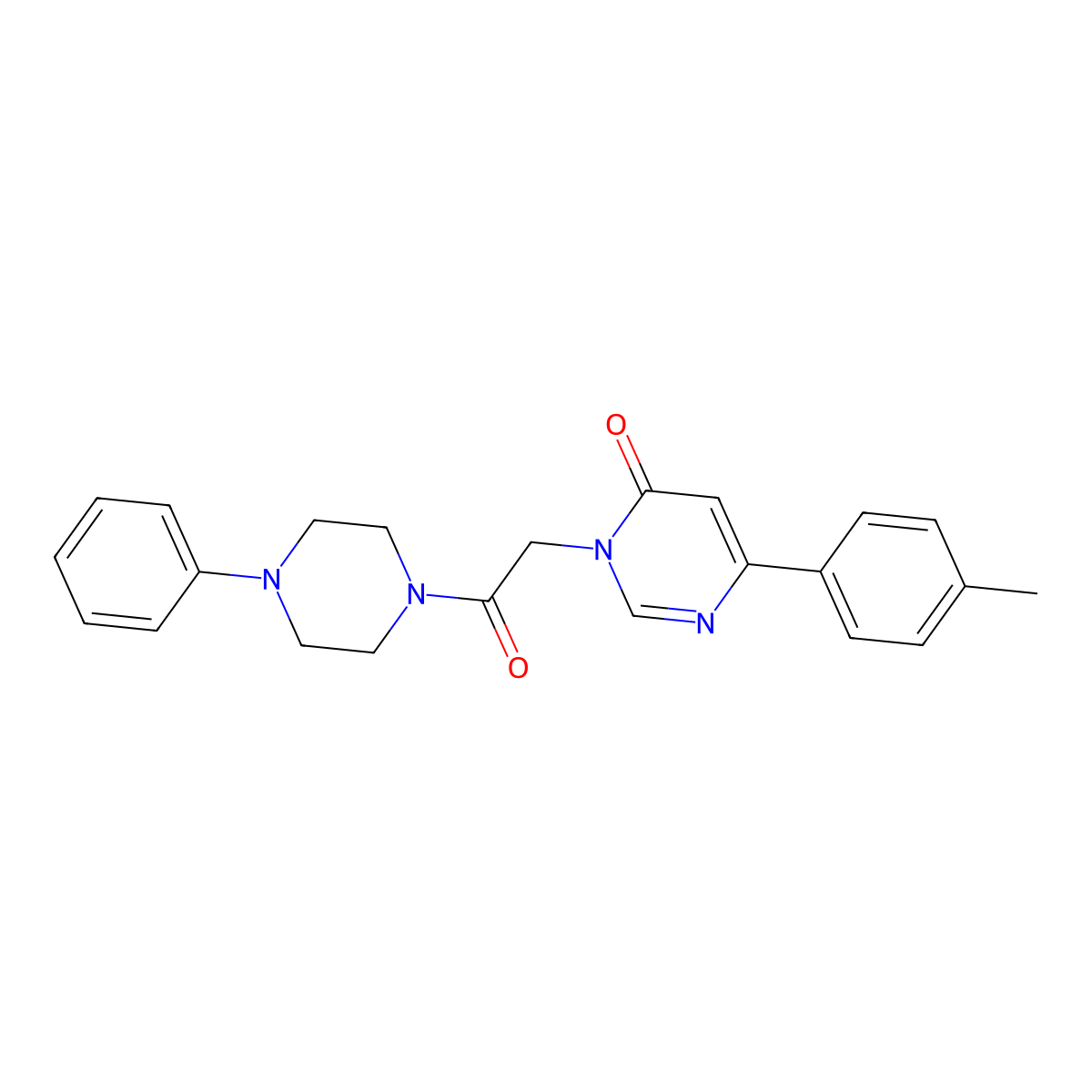 6-(4-Methylphenyl)-3-[2-oxo-2-(4-phenylpiperazin-1-yl)ethyl]-3,4-dihydropyrimidin-4-one molecular structure, CAS 1060201-76-4