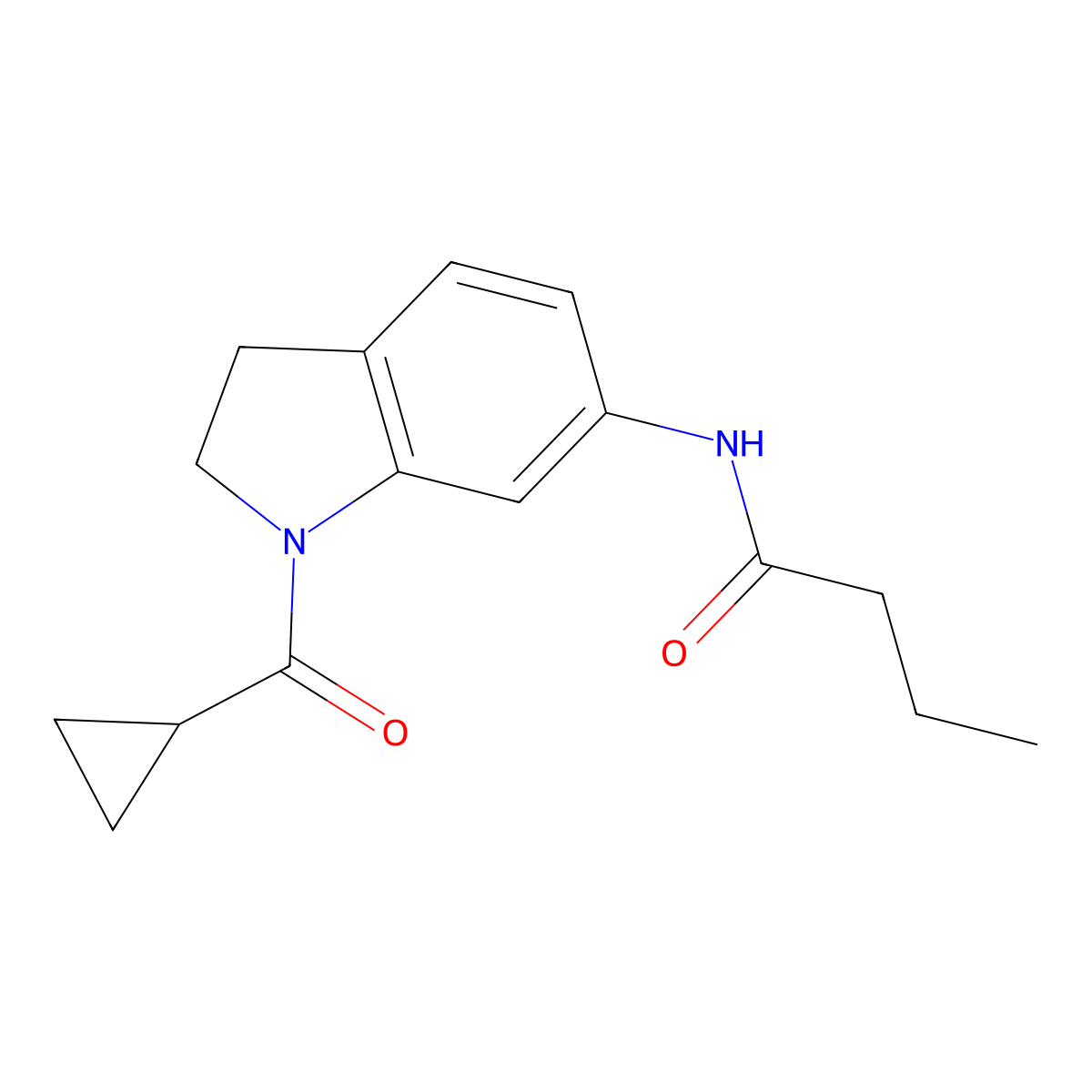 N-(1-(cyclopropanecarbonyl)indolin-6-yl)butyramide molecular structure, CAS 1060201-90-2
