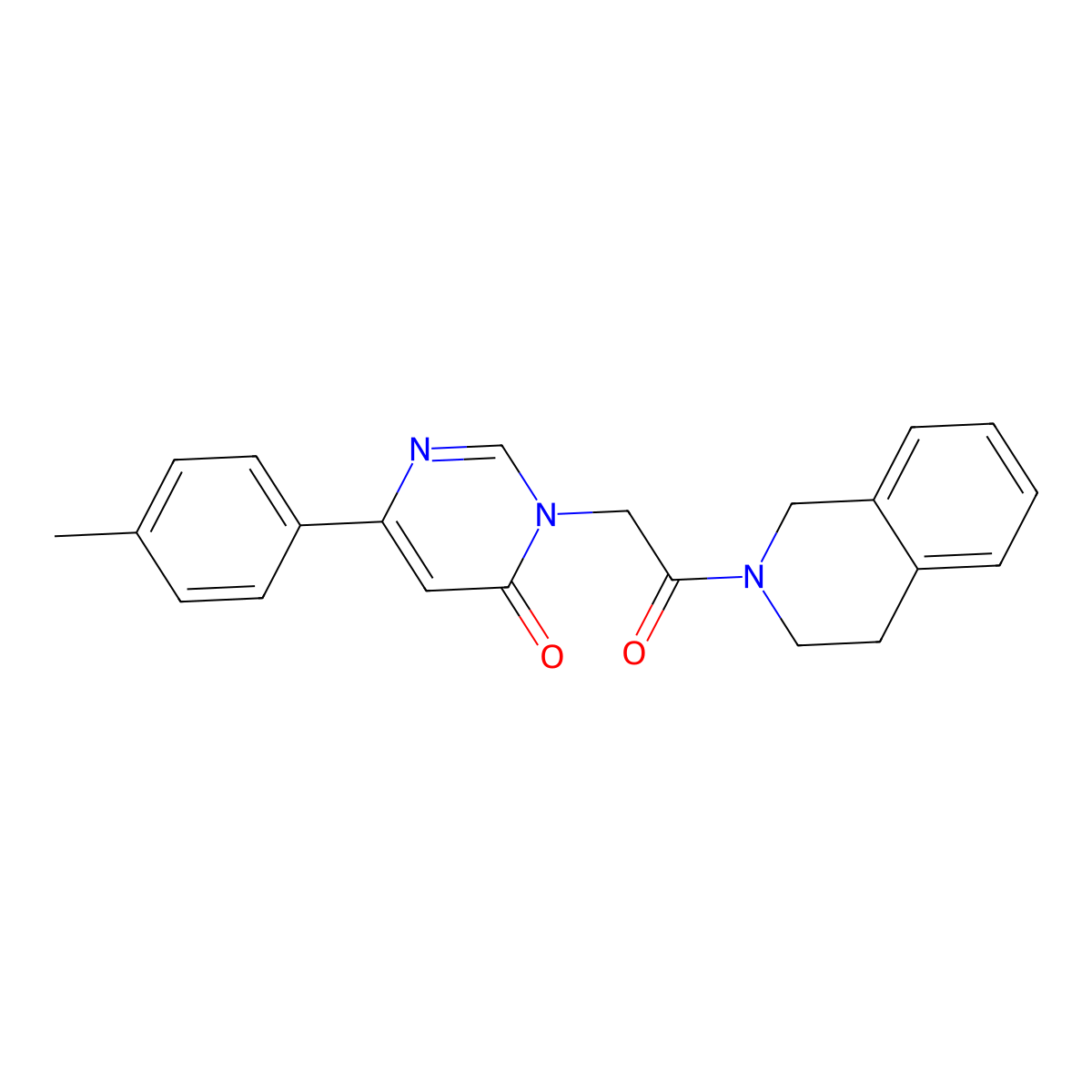 6-(4-Methylphenyl)-3-[2-oxo-2-(1,2,3,4-tetrahydroisoquinolin-2-yl)ethyl]-3,4-dihydropyrimidin-4-one molecular structure, CAS 1060202-00-7