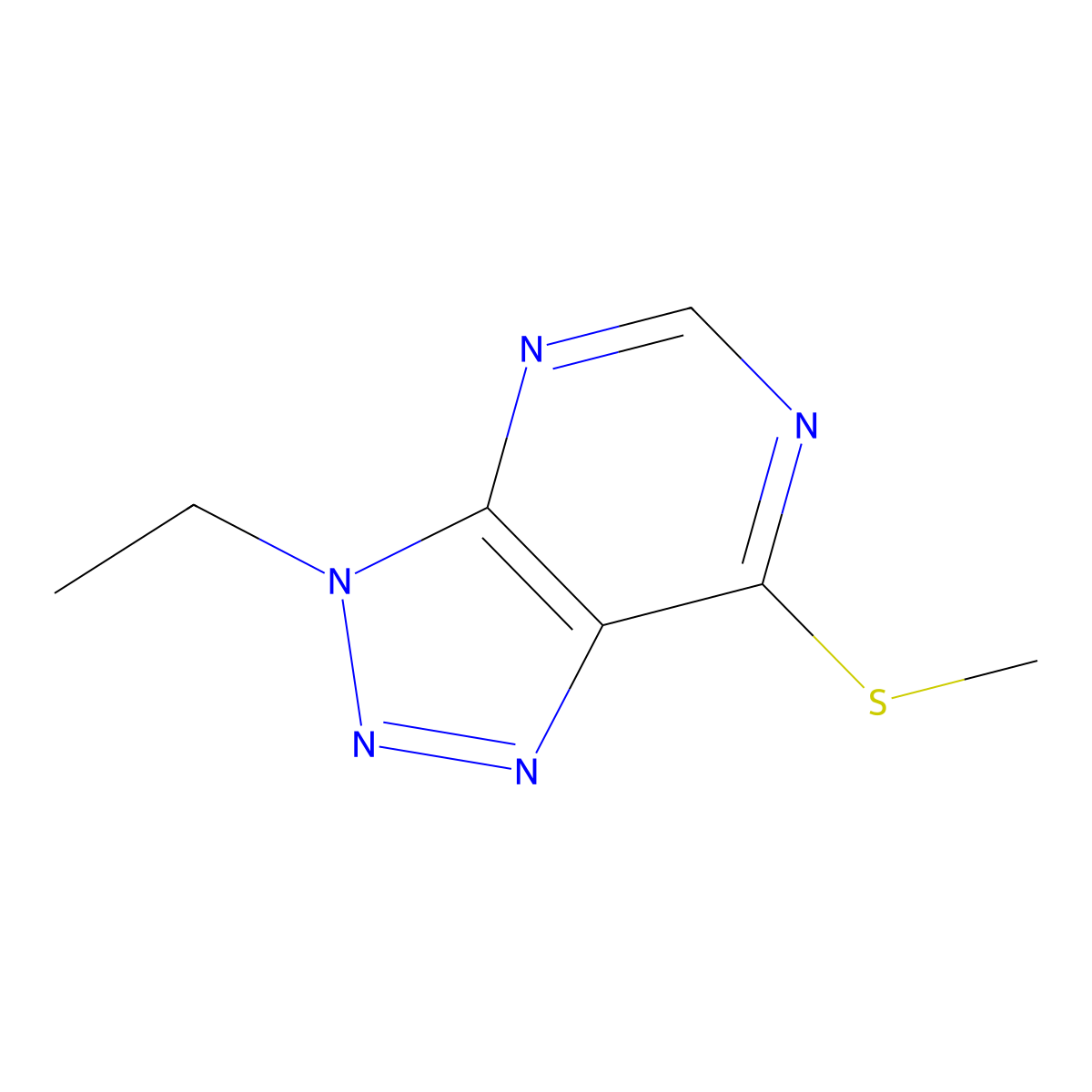 3-ethyl-7-(methylsulfanyl)-3H-[1,2,3]triazolo[4,5-d]pyrimidine molecular structure, CAS 1060203-86-2