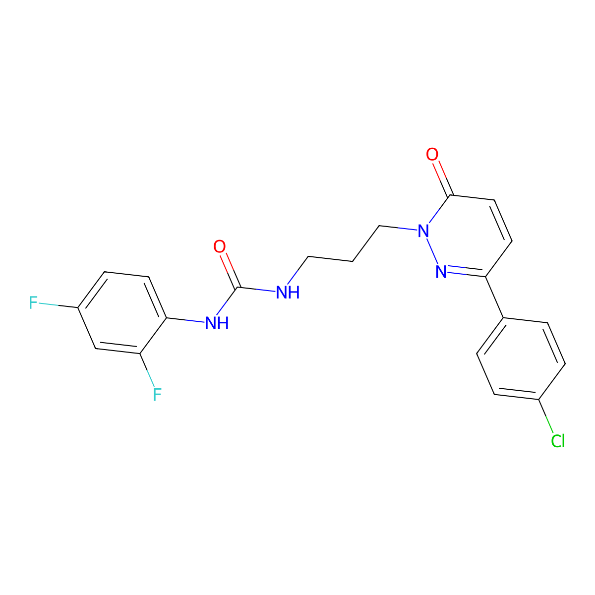 3-{3-[3-(4-Chlorophenyl)-6-oxo-1,6-dihydropyridazin-1-yl]propyl}-1-(2,4-difluorophenyl)urea molecular structure, CAS 1060204-27-4