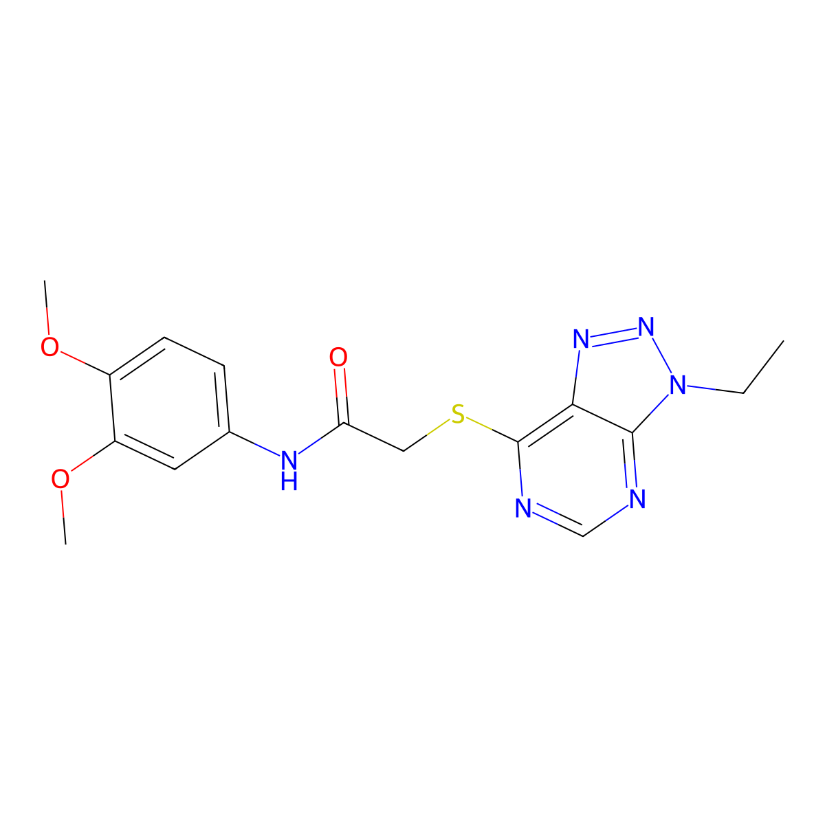 N-(3,4-dimethoxyphenyl)-2-((3-ethyl-3H-[1,2,3]triazolo[4,5-d]pyrimidin-7-yl)thio)acetamide molecular structure, CAS 1060204-75-2