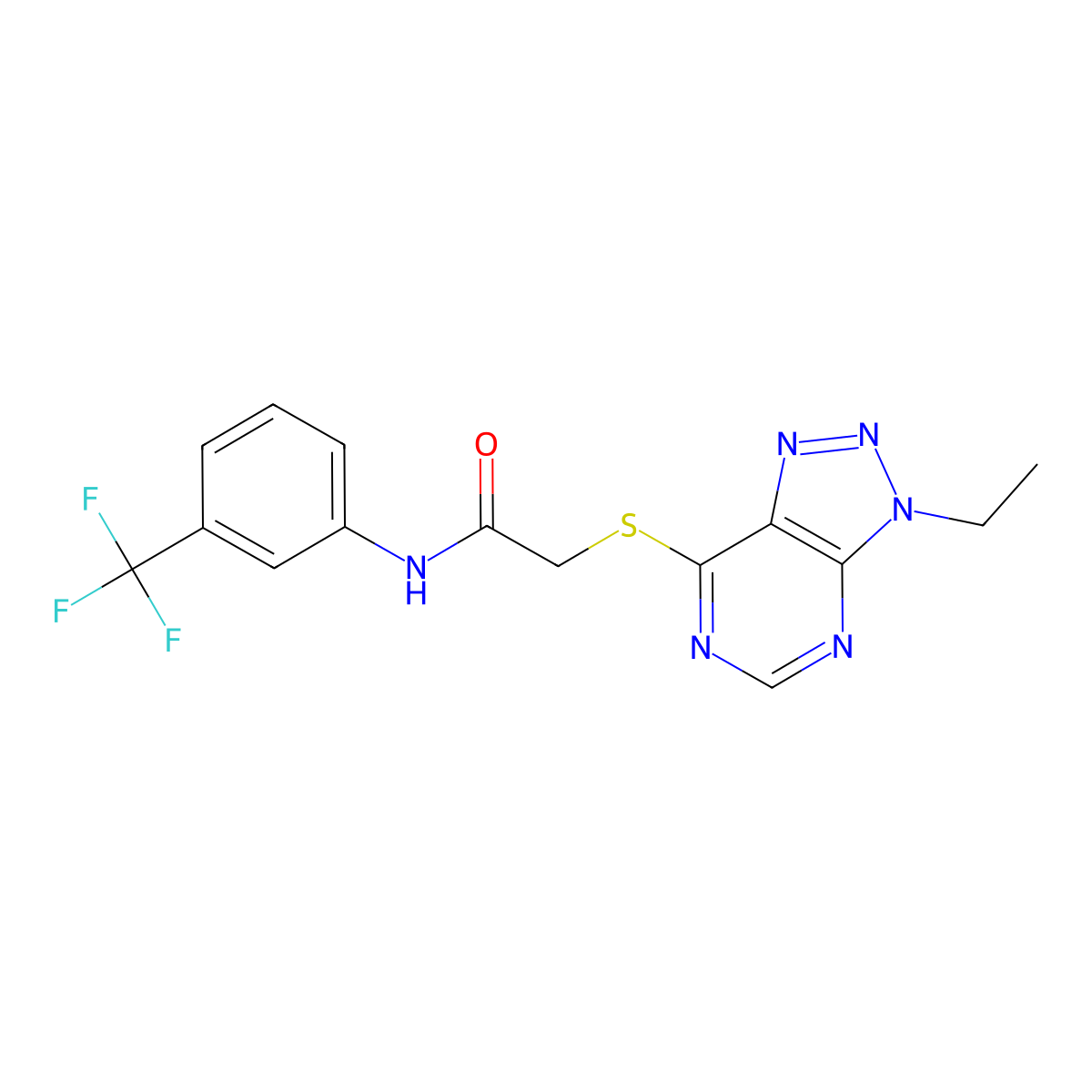 2-((3-ethyl-3H-[1,2,3]triazolo[4,5-d]pyrimidin-7-yl)thio)-N-(3-(trifluoromethyl)phenyl)acetamide molecular structure, CAS 1060204-82-1