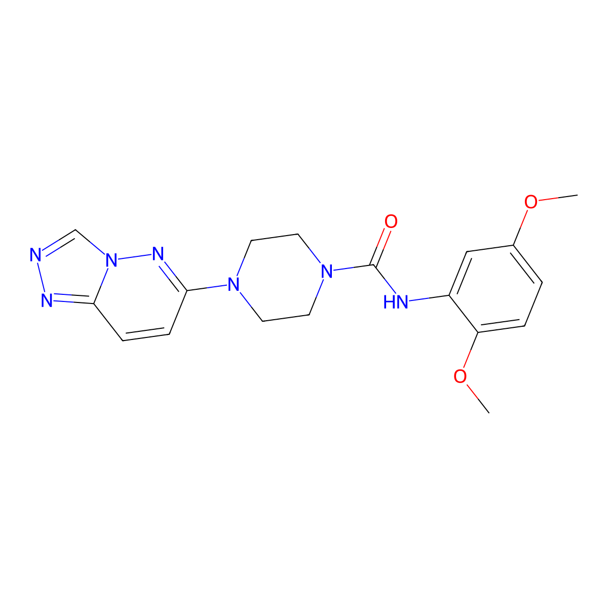 4-([1,2,4]triazolo[4,3-b]pyridazin-6-yl)-N-(2,5-dimethoxyphenyl)piperazine-1-carboxamide molecular structure, CAS 1060205-20-0