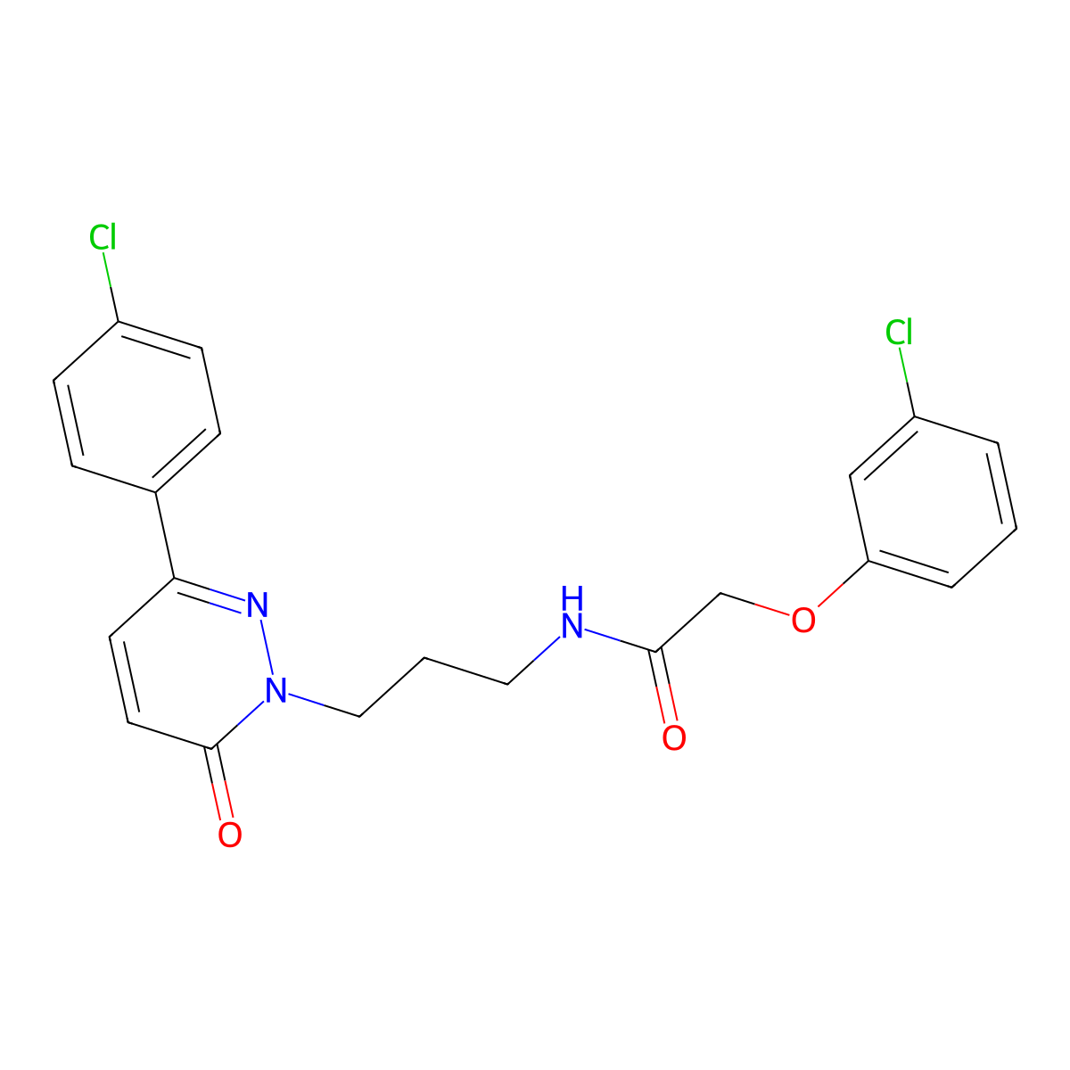 2-(3-chlorophenoxy)-N-(3-(3-(4-chlorophenyl)-6-oxopyridazin-1(6H)-yl)propyl)acetamide molecular structure, CAS 1060205-22-2