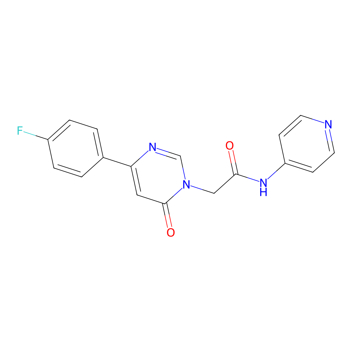 2-[4-(4-fluorophenyl)-6-oxo-1,6-dihydropyrimidin-1-yl]-N-(pyridin-4-yl)acetamide molecular structure, CAS 1060205-49-3
