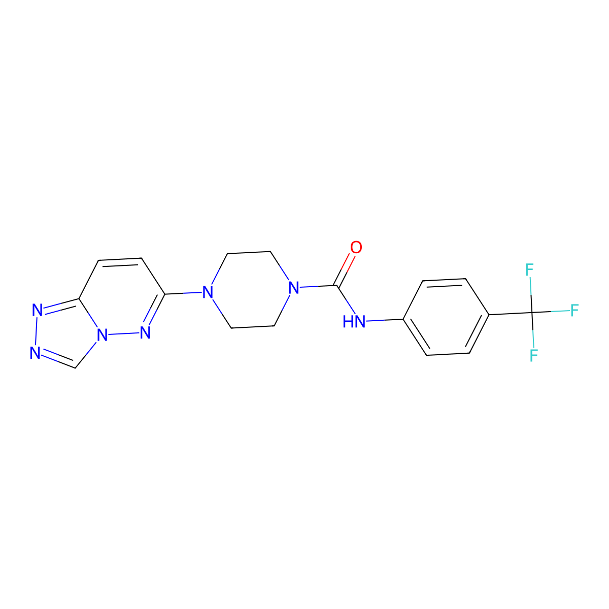 4-([1,2,4]triazolo[4,3-b]pyridazin-6-yl)-N-(4-(trifluoromethyl)phenyl)piperazine-1-carboxamide molecular structure, CAS 1060205-59-5
