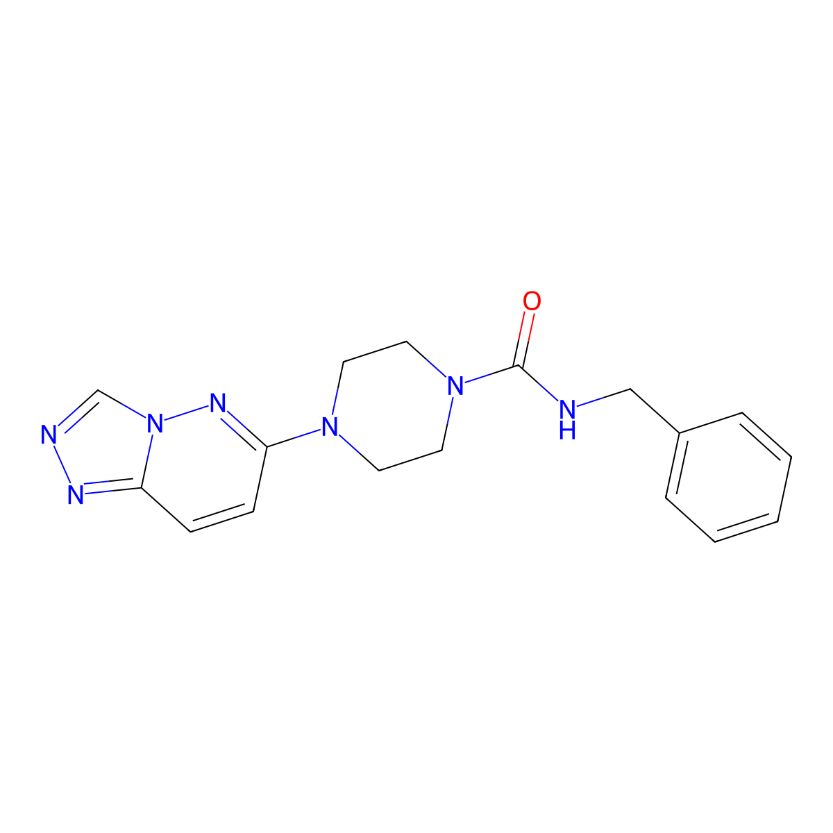 N-benzyl-4-{[1,2,4]triazolo[4,3-b]pyridazin-6-yl}piperazine-1-carboxamide molecular structure, CAS 1060205-75-5