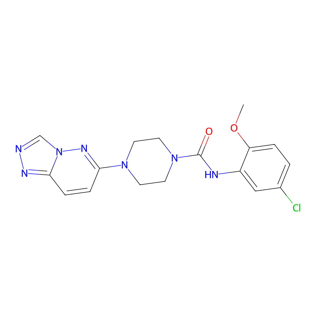 4-([1,2,4]triazolo[4,3-b]pyridazin-6-yl)-N-(5-chloro-2-methoxyphenyl)piperazine-1-carboxamide molecular structure, CAS 1060206-23-6