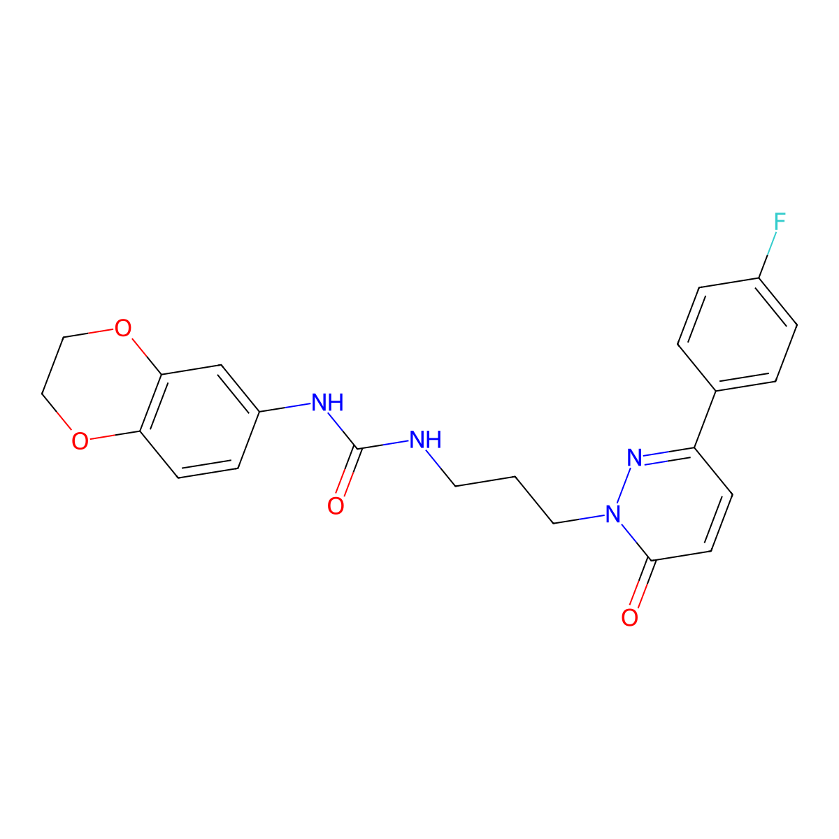 1-(2,3-Dihydro-1,4-benzodioxin-6-yl)-3-{3-[3-(4-fluorophenyl)-6-oxo-1,6-dihydropyridazin-1-yl]propyl}urea molecular structure, CAS 1060206-96-3