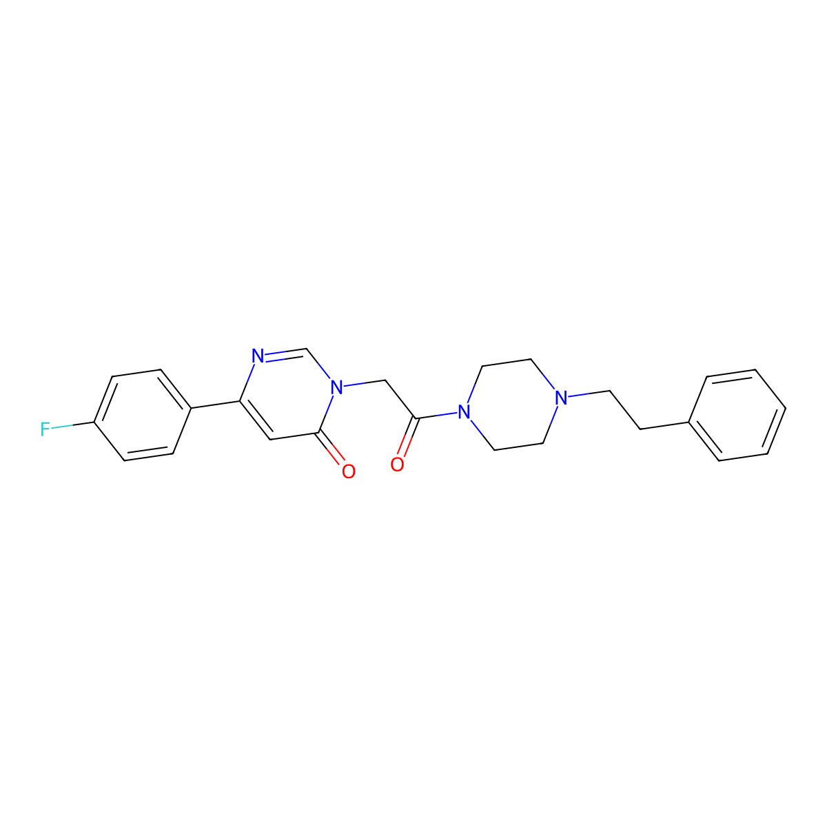 6-(4-fluorophenyl)-3-(2-oxo-2-(4-phenethylpiperazin-1-yl)ethyl)pyrimidin-4(3H)-one molecular structure, CAS 1060207-48-8