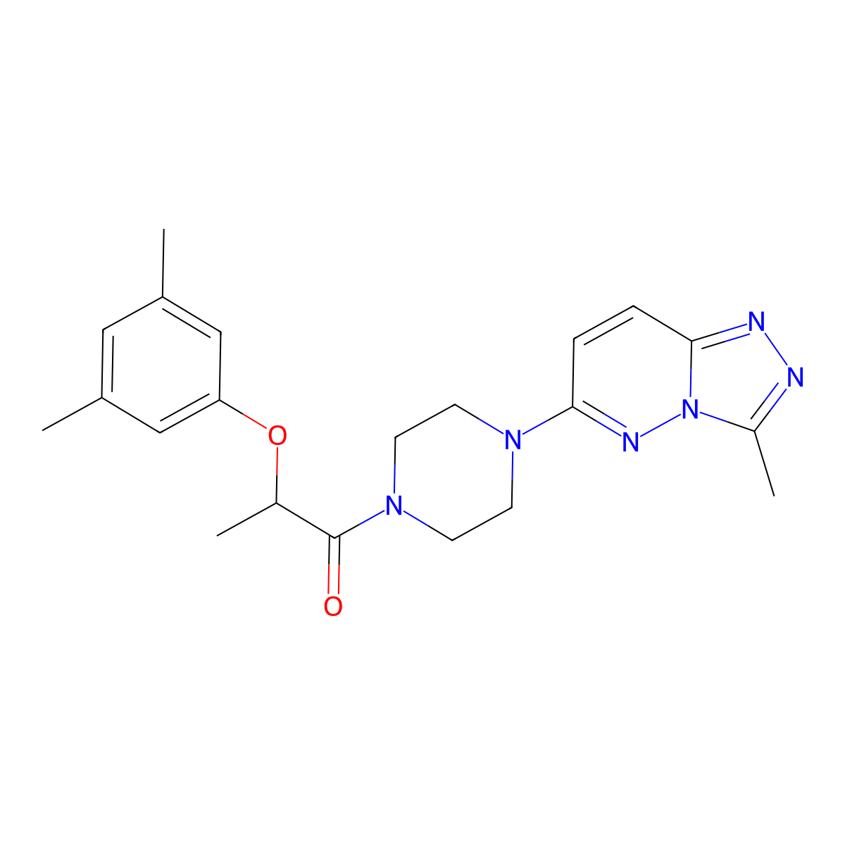 2-(3,5-Dimethylphenoxy)-1-(4-{3-methyl-[1,2,4]triazolo[4,3-b]pyridazin-6-yl}piperazin-1-yl)propan-1-one molecular structure, CAS 1060207-50-2