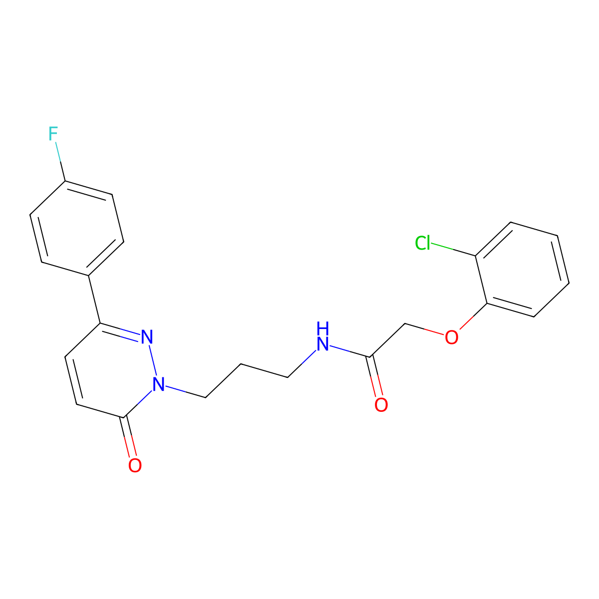 2-(2-chlorophenoxy)-N-(3-(3-(4-fluorophenyl)-6-oxopyridazin-1(6H)-yl)propyl)acetamide molecular structure, CAS 1060207-76-2