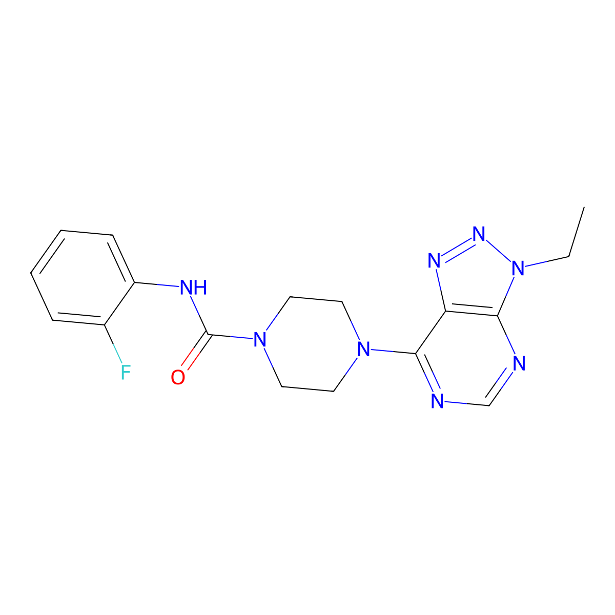 4-{3-ethyl-3H-[1,2,3]triazolo[4,5-d]pyrimidin-7-yl}-N-(2-fluorophenyl)piperazine-1-carboxamide molecular structure, CAS 1060208-00-5