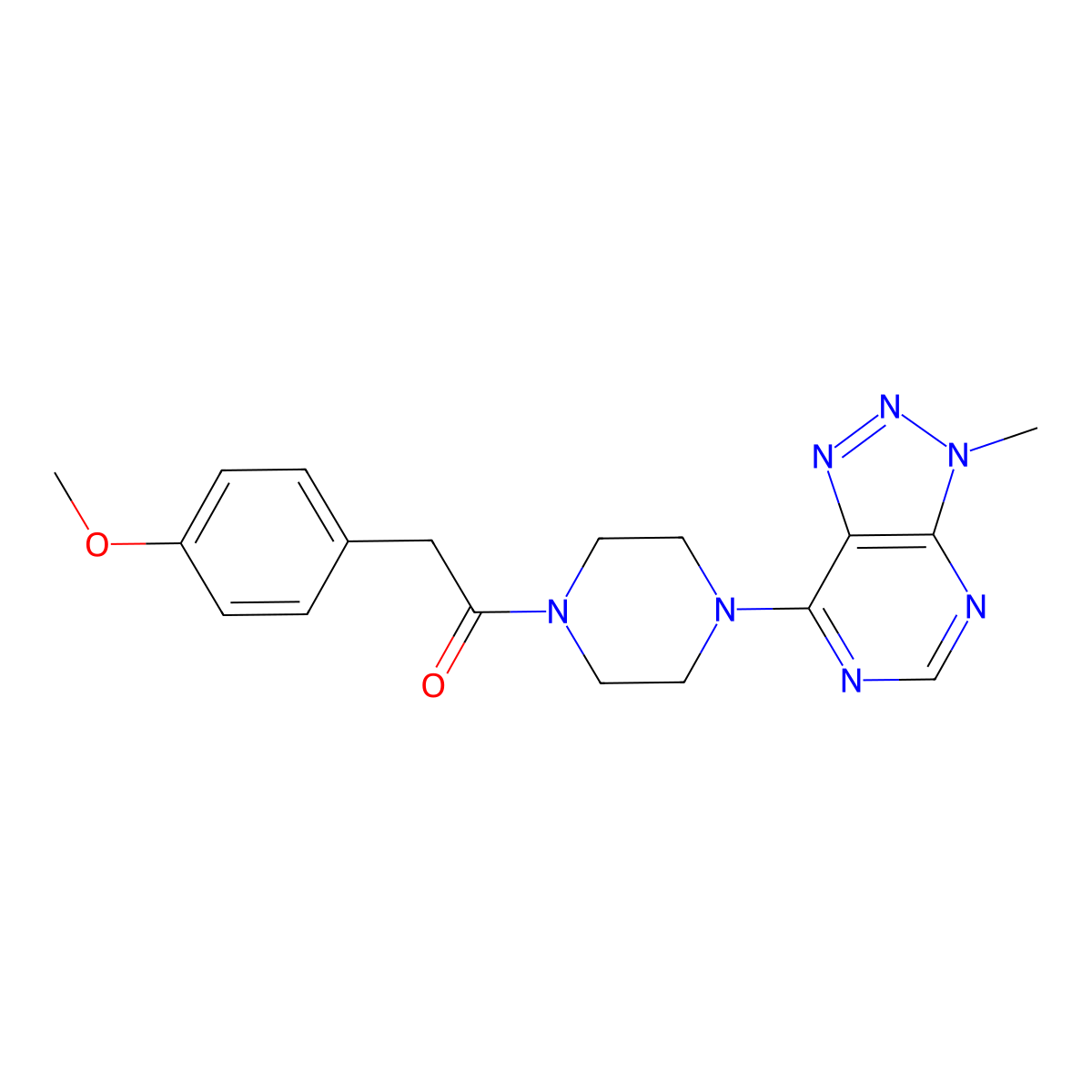 2-(4-methoxyphenyl)-1-(4-{3-methyl-3H-[1,2,3]triazolo[4,5-d]pyrimidin-7-yl}piperazin-1-yl)ethan-1-one molecular structure, CAS 1060208-14-1