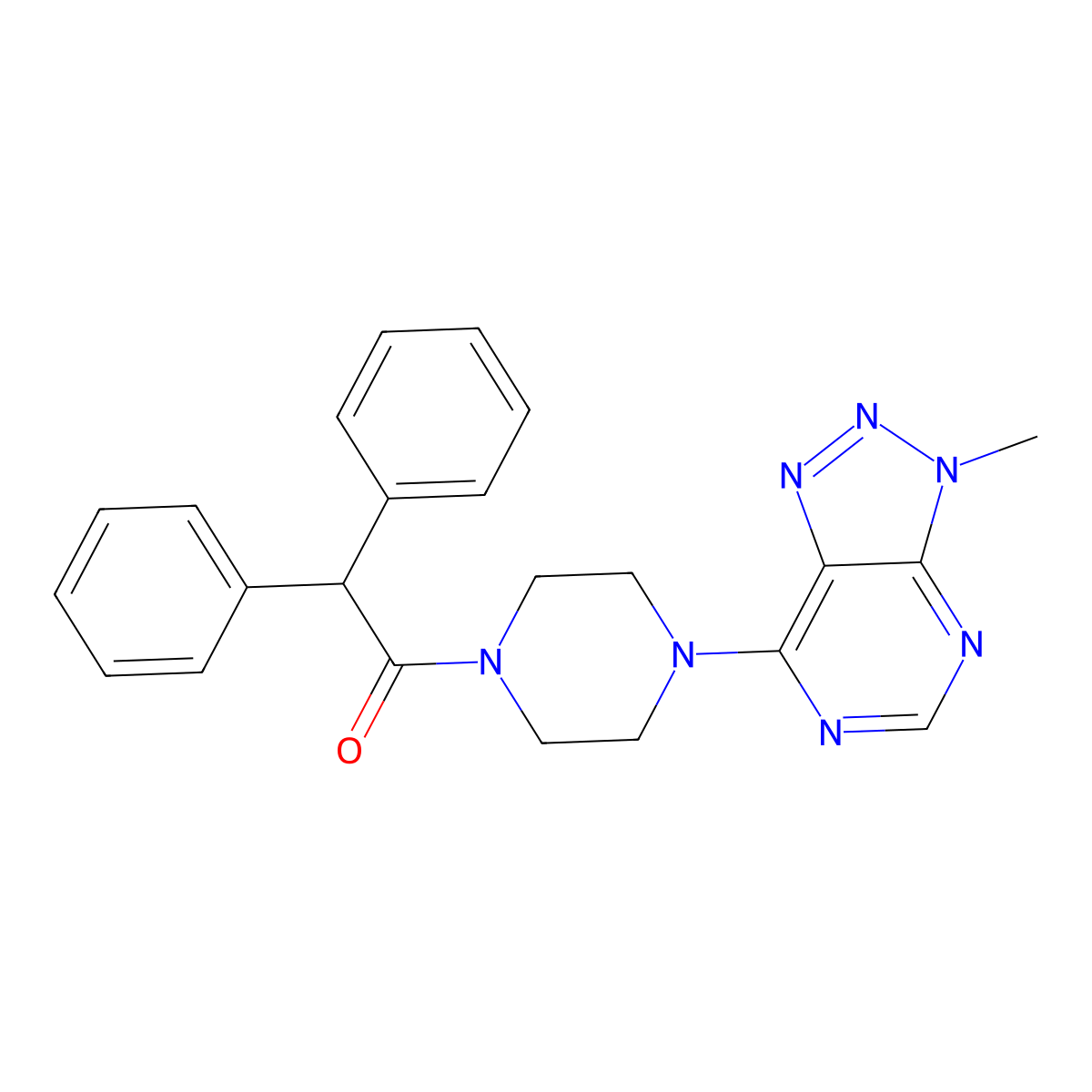 1-(4-{3-methyl-3H-[1,2,3]triazolo[4,5-d]pyrimidin-7-yl}piperazin-1-yl)-2,2-diphenylethan-1-one molecular structure, CAS 1060208-30-1