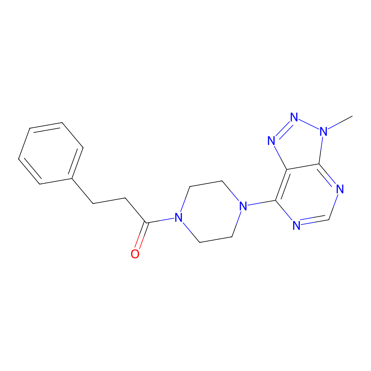 1-(4-{3-methyl-3H-[1,2,3]triazolo[4,5-d]pyrimidin-7-yl}piperazin-1-yl)-3-phenylpropan-1-one molecular structure, CAS 1060208-38-9