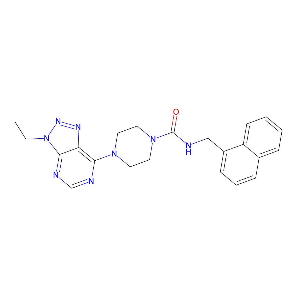 4-{3-ethyl-3H-[1,2,3]triazolo[4,5-d]pyrimidin-7-yl}-N-[(naphthalen-1-yl)methyl]piperazine-1-carboxamide molecular structure, CAS 1060208-40-3