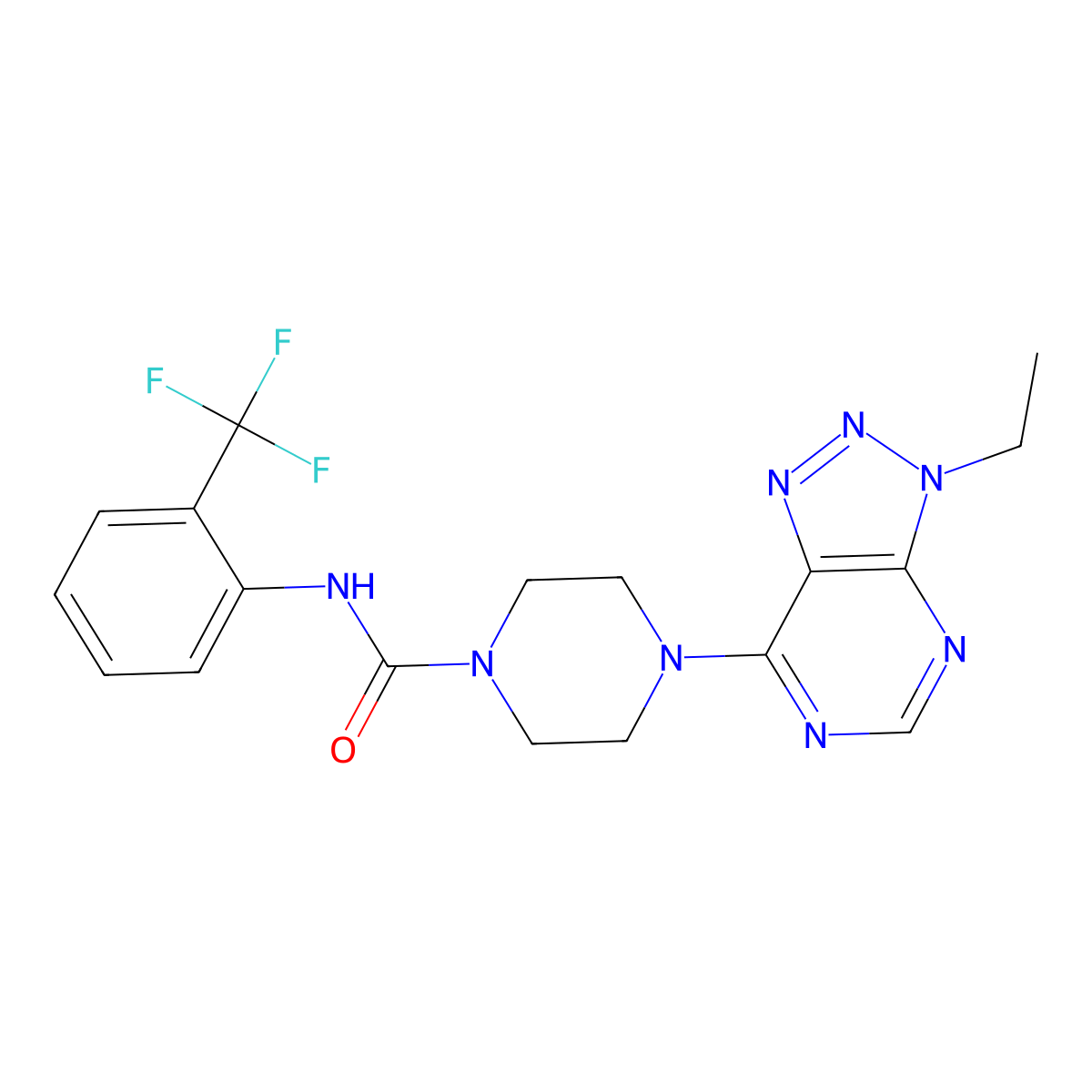 4-(3-ethyl-3H-[1,2,3]triazolo[4,5-d]pyrimidin-7-yl)-N-(2-(trifluoromethyl)phenyl)piperazine-1-carboxamide molecular structure, CAS 1060208-48-1