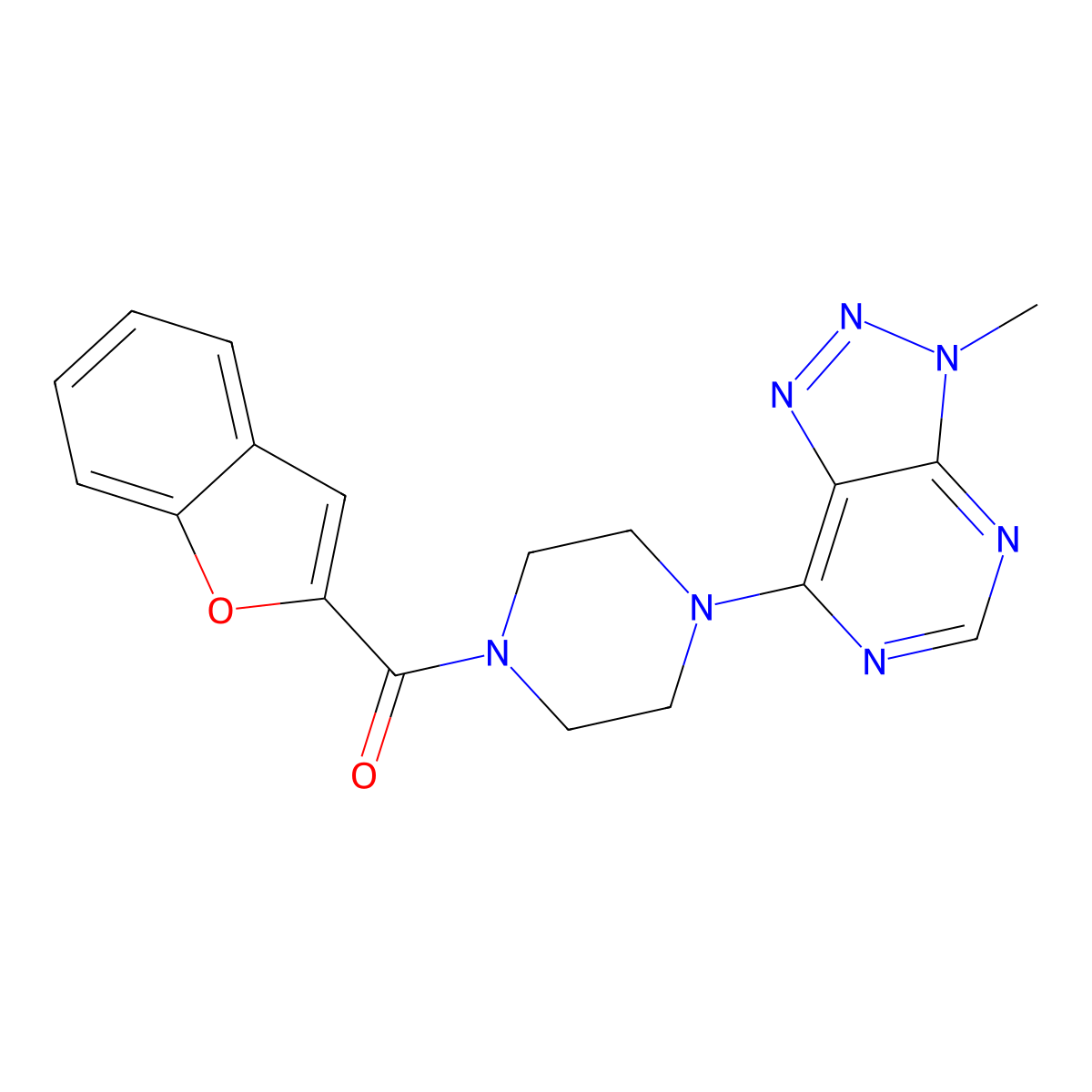 1-(1-benzofuran-2-carbonyl)-4-{3-methyl-3H-[1,2,3]triazolo[4,5-d]pyrimidin-7-yl}piperazine molecular structure, CAS 1060208-62-9