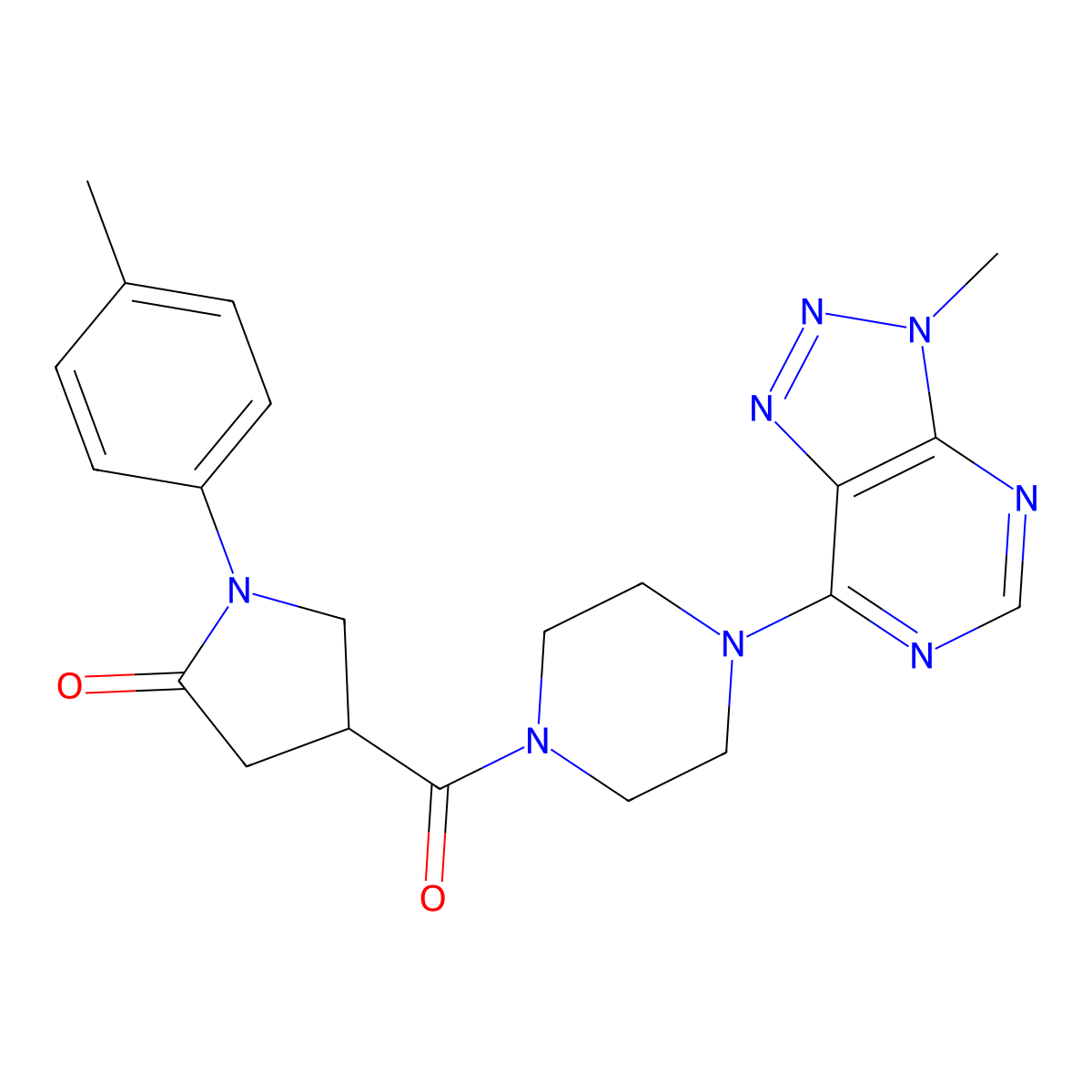 4-(4-(3-methyl-3H-[1,2,3]triazolo[4,5-d]pyrimidin-7-yl)piperazine-1-carbonyl)-1-(p-tolyl)pyrrolidin-2-one molecular structure, CAS 1060208-78-7