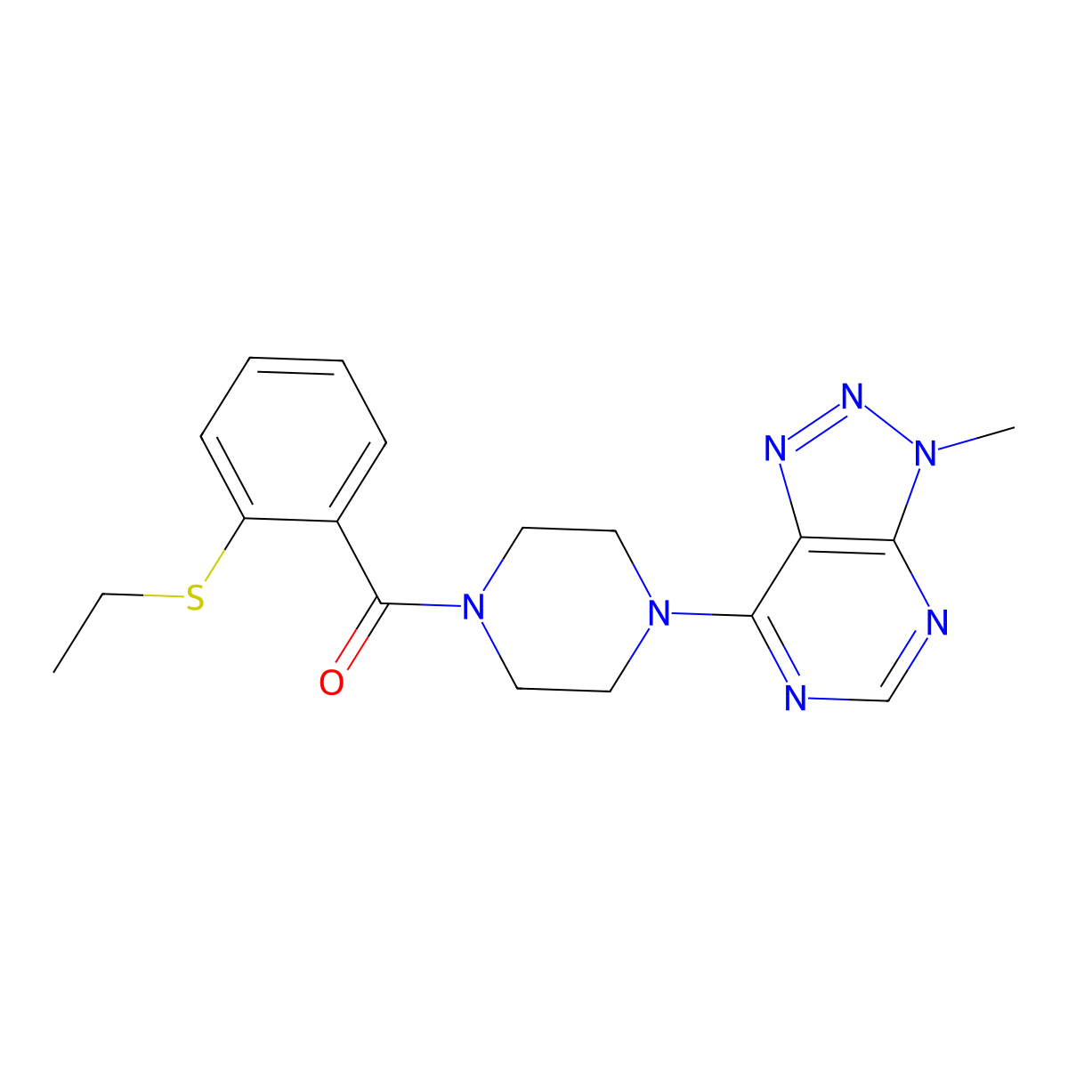 1-[2-(ethylsulfanyl)benzoyl]-4-{3-methyl-3H-[1,2,3]triazolo[4,5-d]pyrimidin-7-yl}piperazine molecular structure, CAS 1060209-01-9
