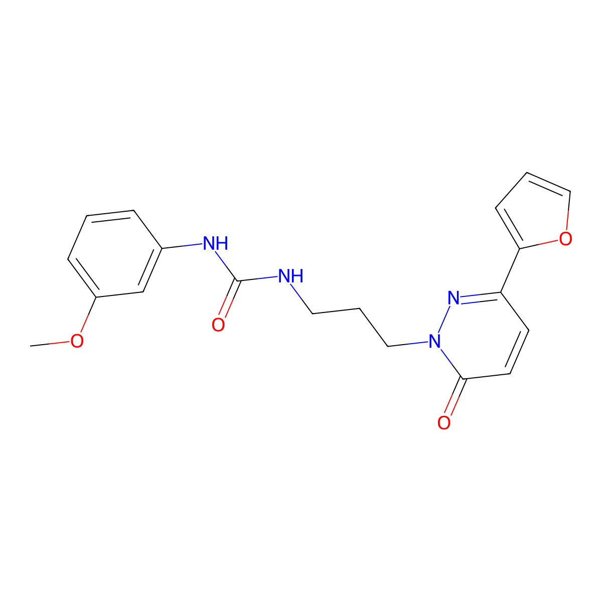 3-{3-[3-(Furan-2-yl)-6-oxo-1,6-dihydropyridazin-1-yl]propyl}-1-(3-methoxyphenyl)urea molecular structure, CAS 1060210-21-0