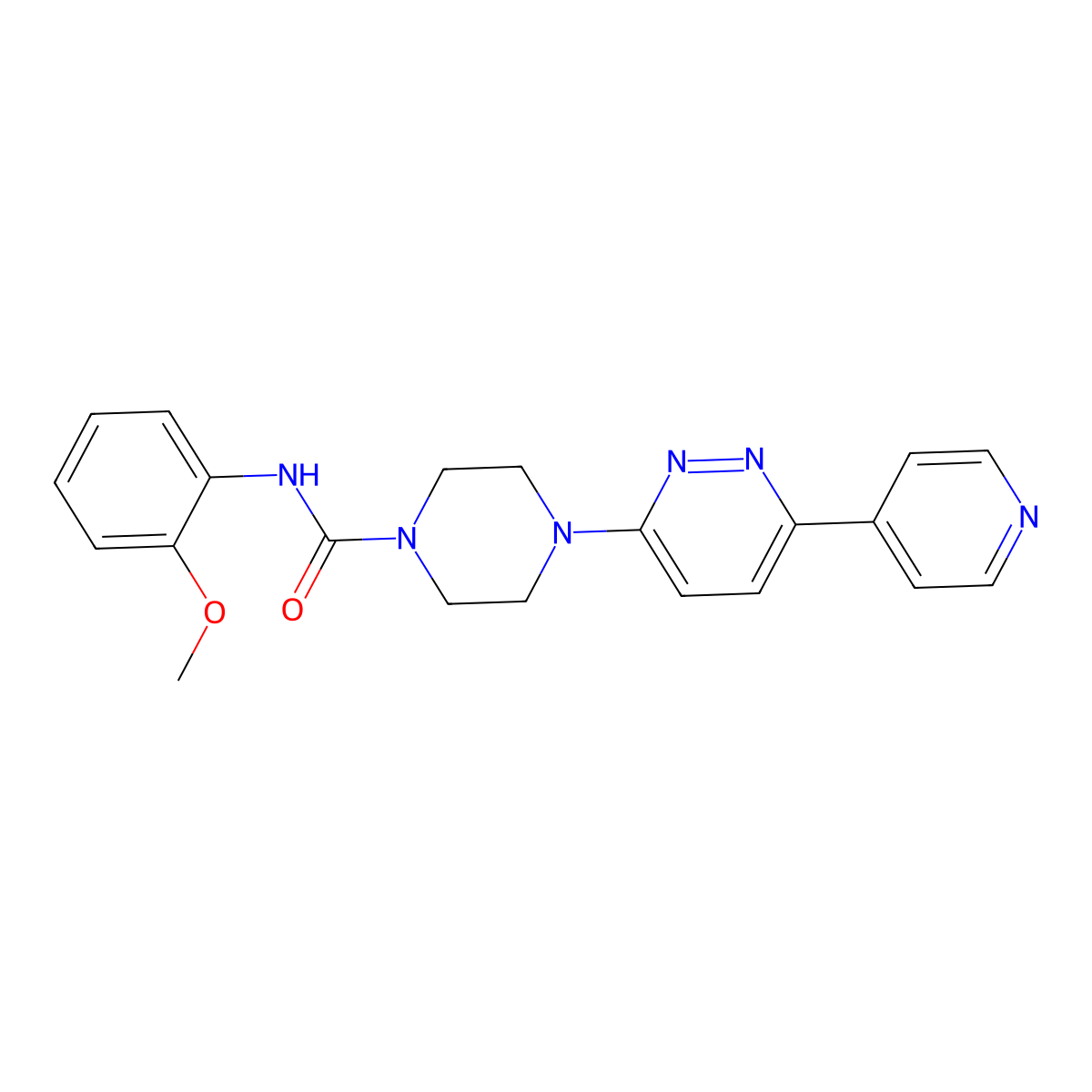 N-(2-methoxyphenyl)-4-[6-(pyridin-4-yl)pyridazin-3-yl]piperazine-1-carboxamide molecular structure, CAS 1060210-37-8