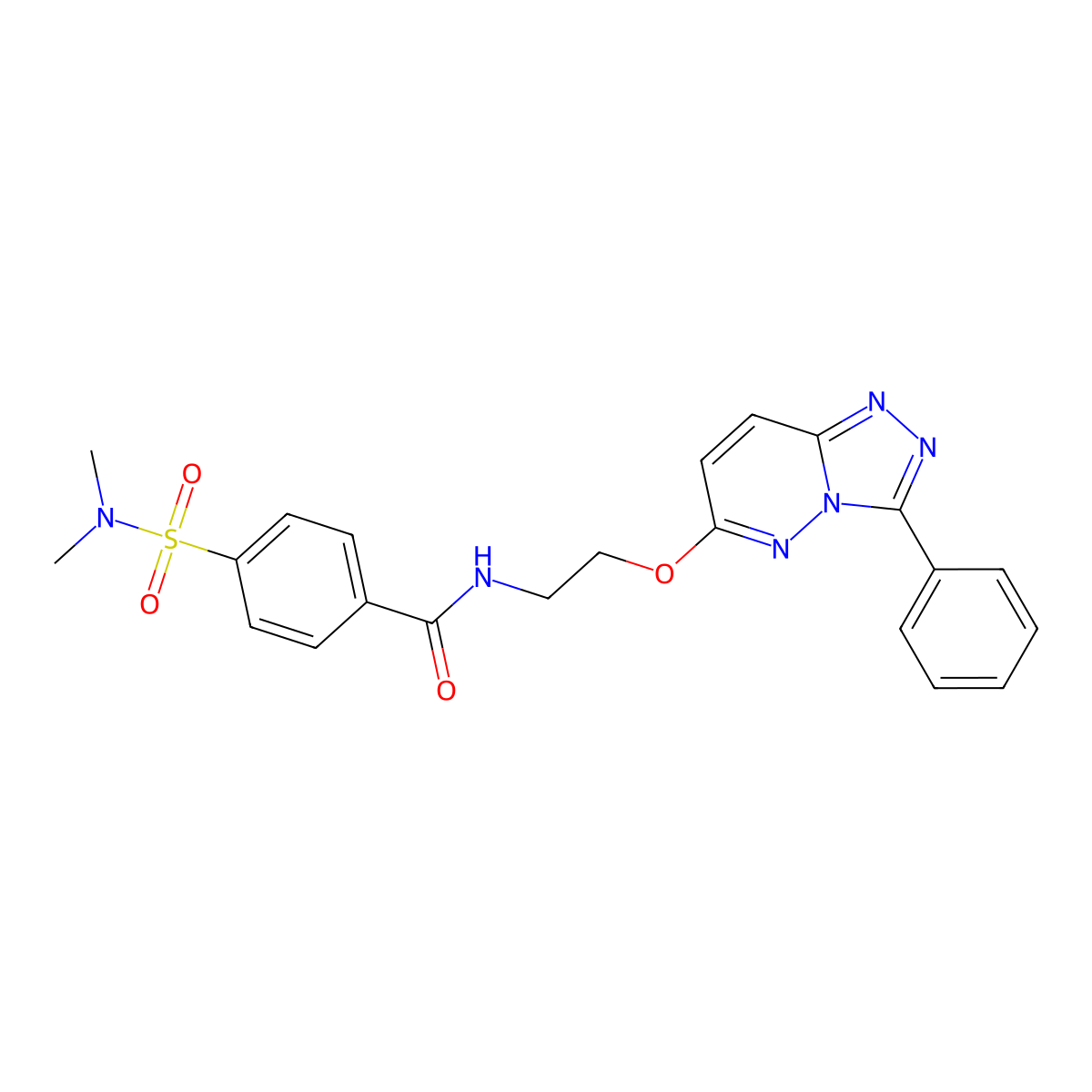 4-(N,N-dimethylsulfamoyl)-N-(2-((3-phenyl-[1,2,4]triazolo[4,3-b]pyridazin-6-yl)oxy)ethyl)benzamide molecular structure, CAS 1060210-65-2