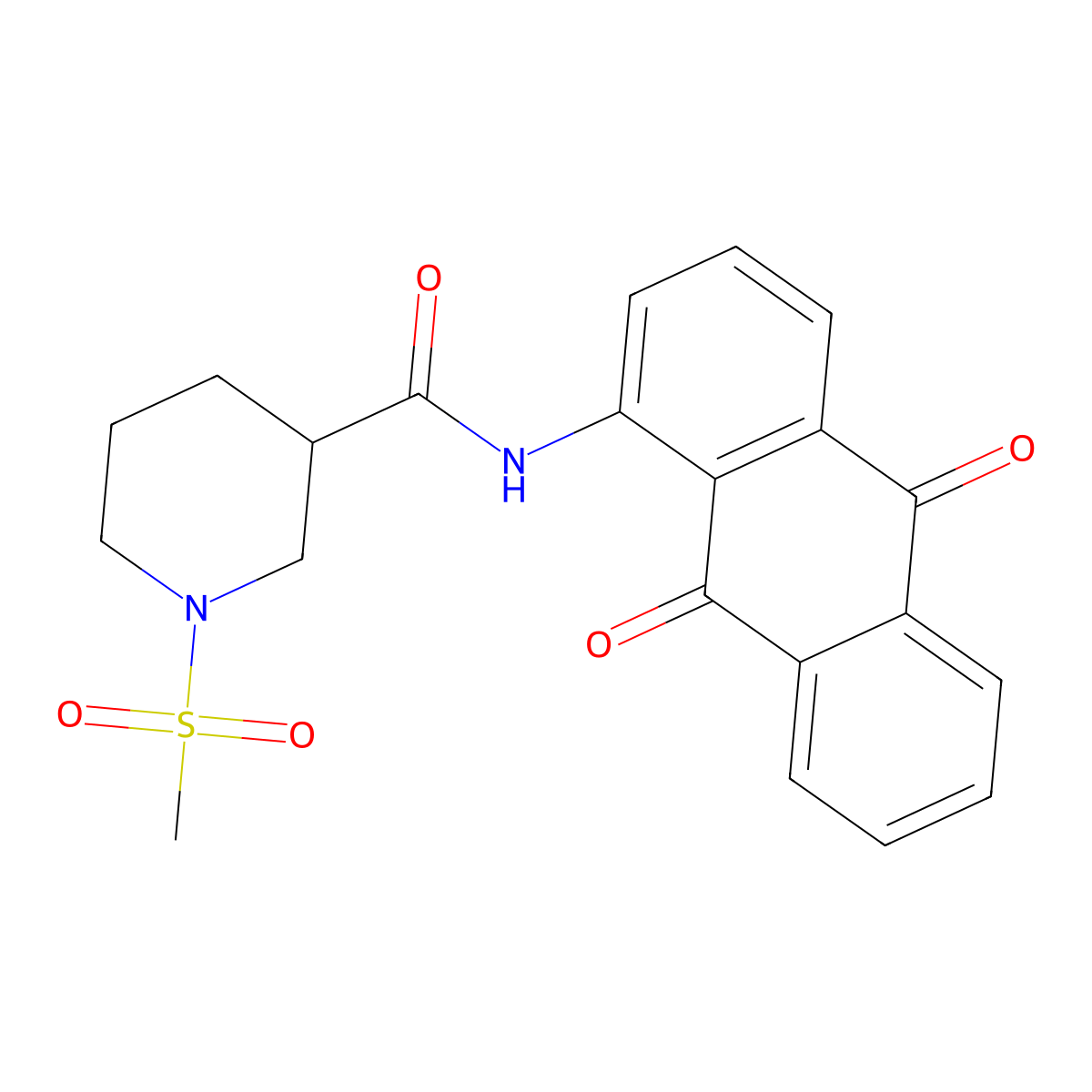 N-(9,10-dioxo-9,10-dihydroanthracen-1-yl)-1-(methylsulfonyl)piperidine-3-carboxamide molecular structure, CAS 1060217-87-9