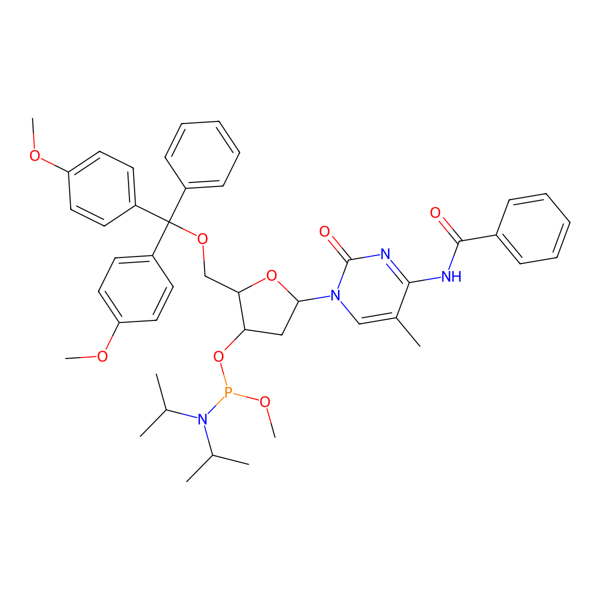 DNA MeC(Bz) OMe-amidite molecular structure, CAS 106022-55-3