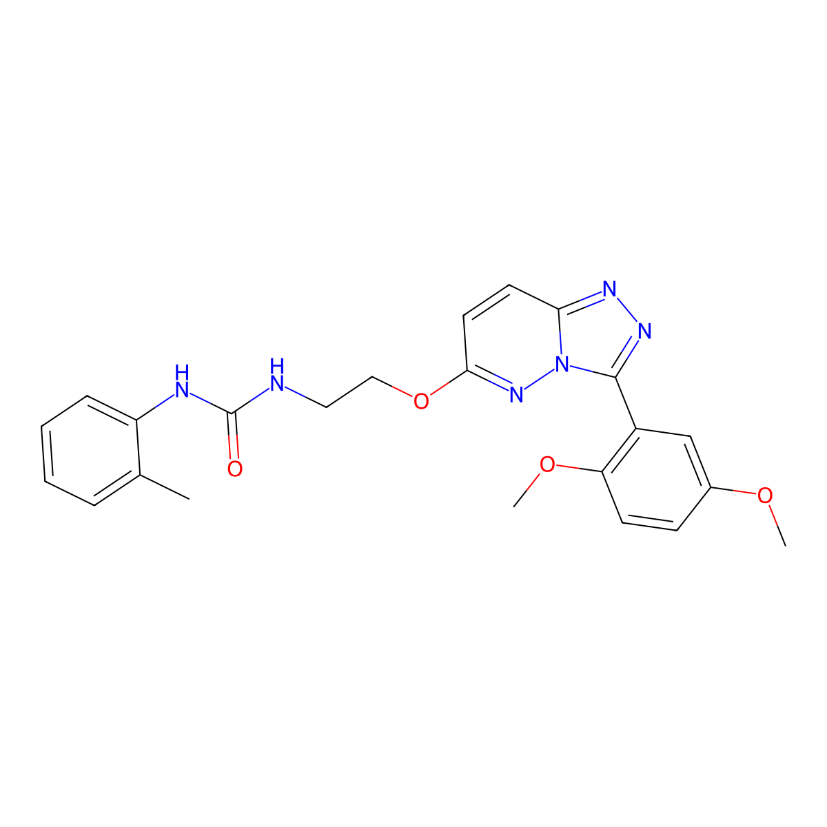 1-(2-((3-(2,5-Dimethoxyphenyl)-[1,2,4]triazolo[4,3-b]pyridazin-6-yl)oxy)ethyl)-3-(o-tolyl)urea molecular structure, CAS 1060221-71-7