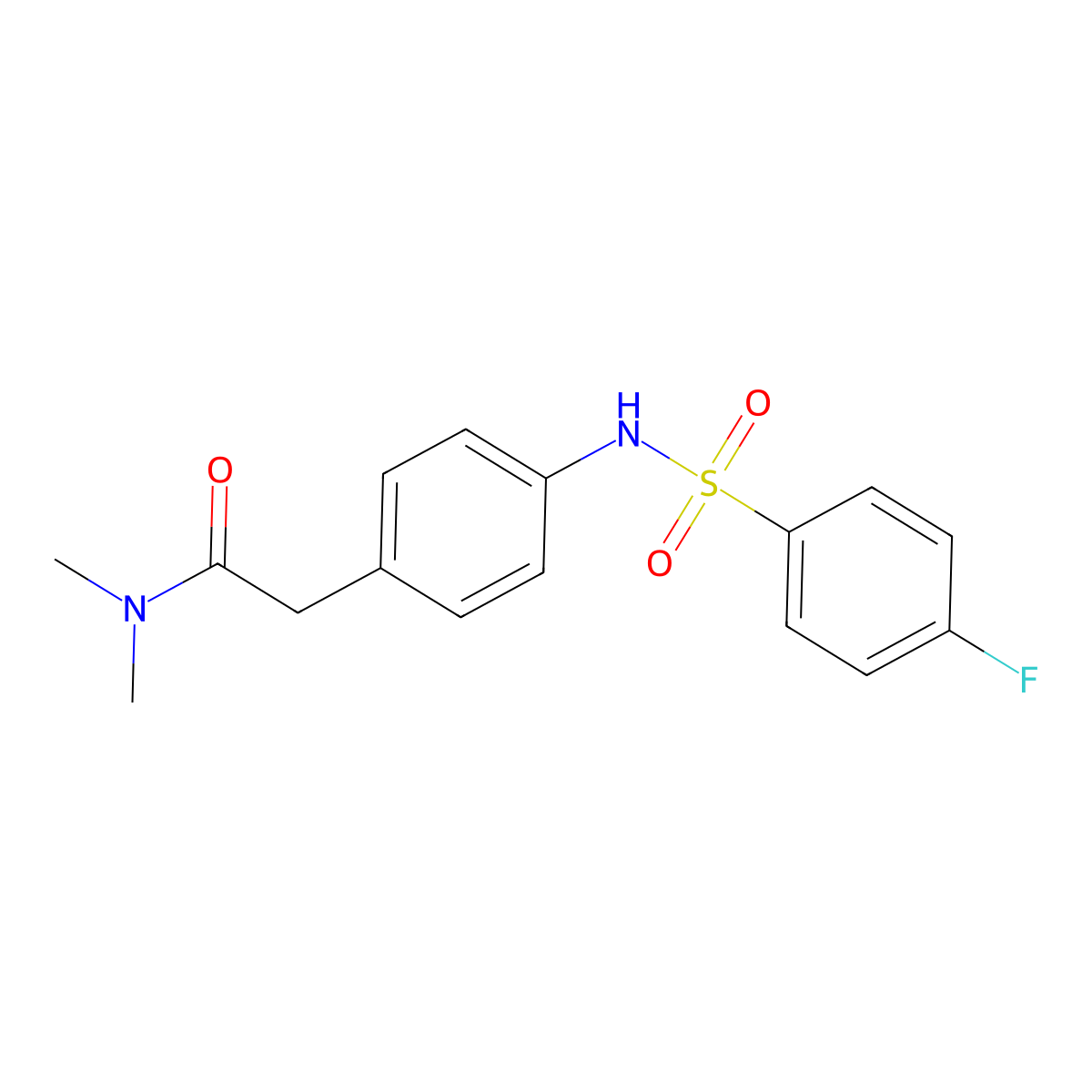 2-[4-(4-fluorobenzenesulfonamido)phenyl]-N,N-dimethylacetamide molecular structure, CAS 1060221-97-7