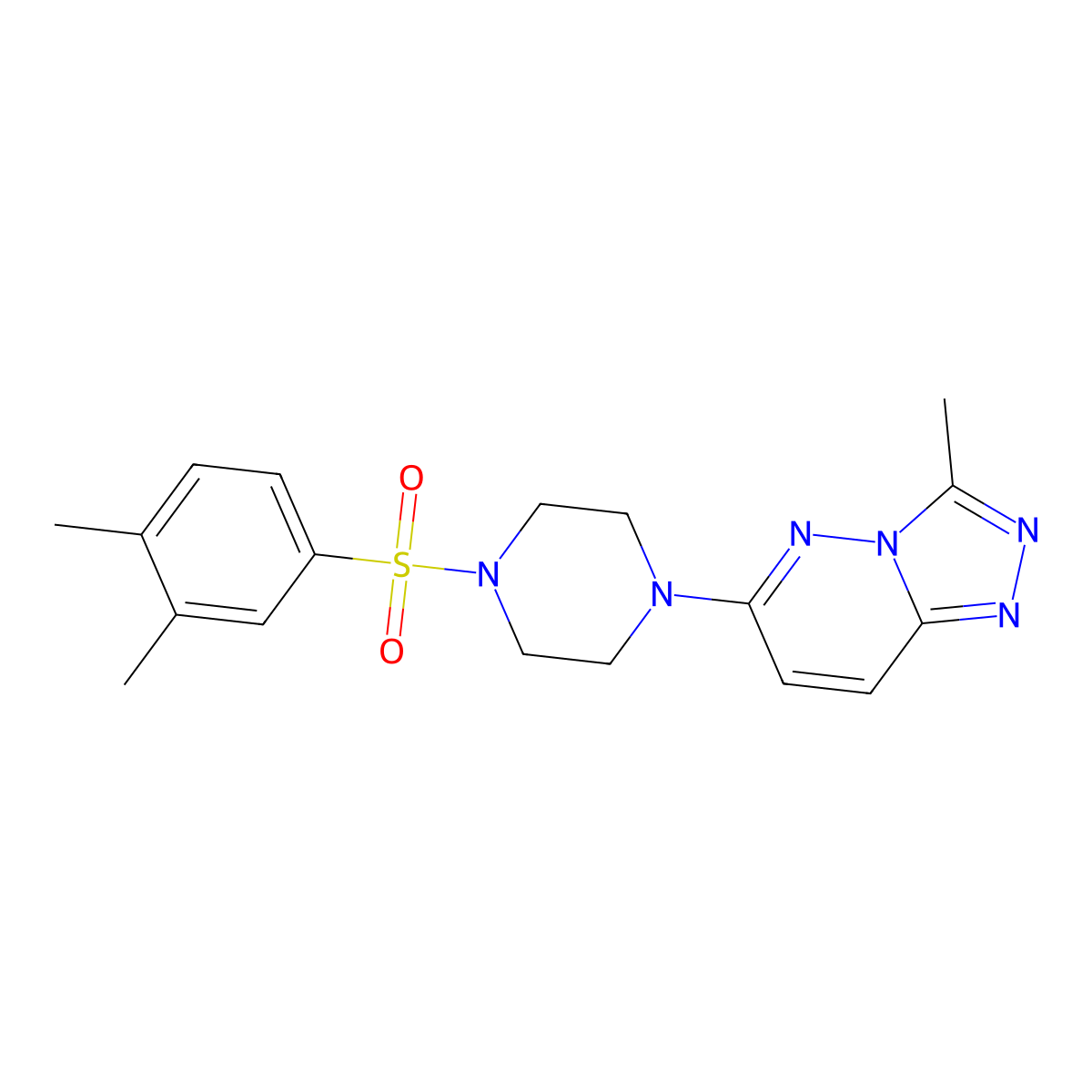 1-(3,4-Dimethylbenzenesulfonyl)-4-{3-methyl-[1,2,4]triazolo[4,3-b]pyridazin-6-yl}piperazine molecular structure, CAS 1060224-11-4