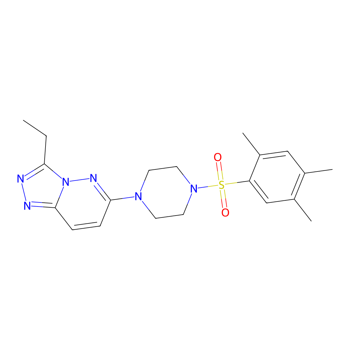 1-{3-Ethyl-[1,2,4]triazolo[4,3-b]pyridazin-6-yl}-4-(2,4,5-trimethylbenzenesulfonyl)piperazine molecular structure, CAS 1060225-15-1