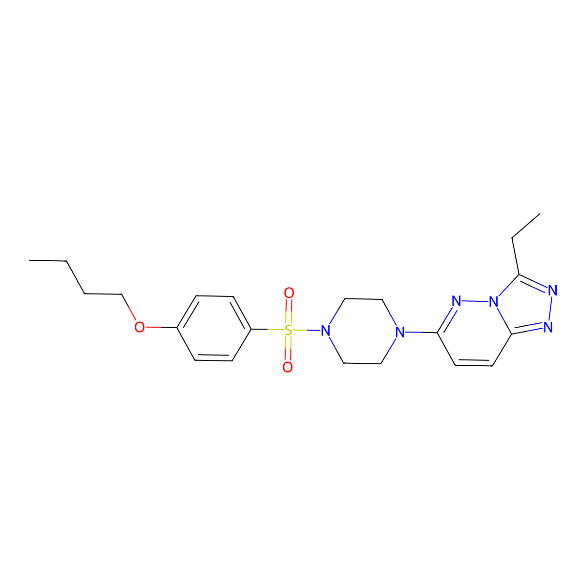 6-(4-((4-Butoxyphenyl)sulfonyl)piperazin-1-yl)-3-ethyl-[1,2,4]triazolo[4,3-b]pyridazine molecular structure, CAS 1060225-36-6