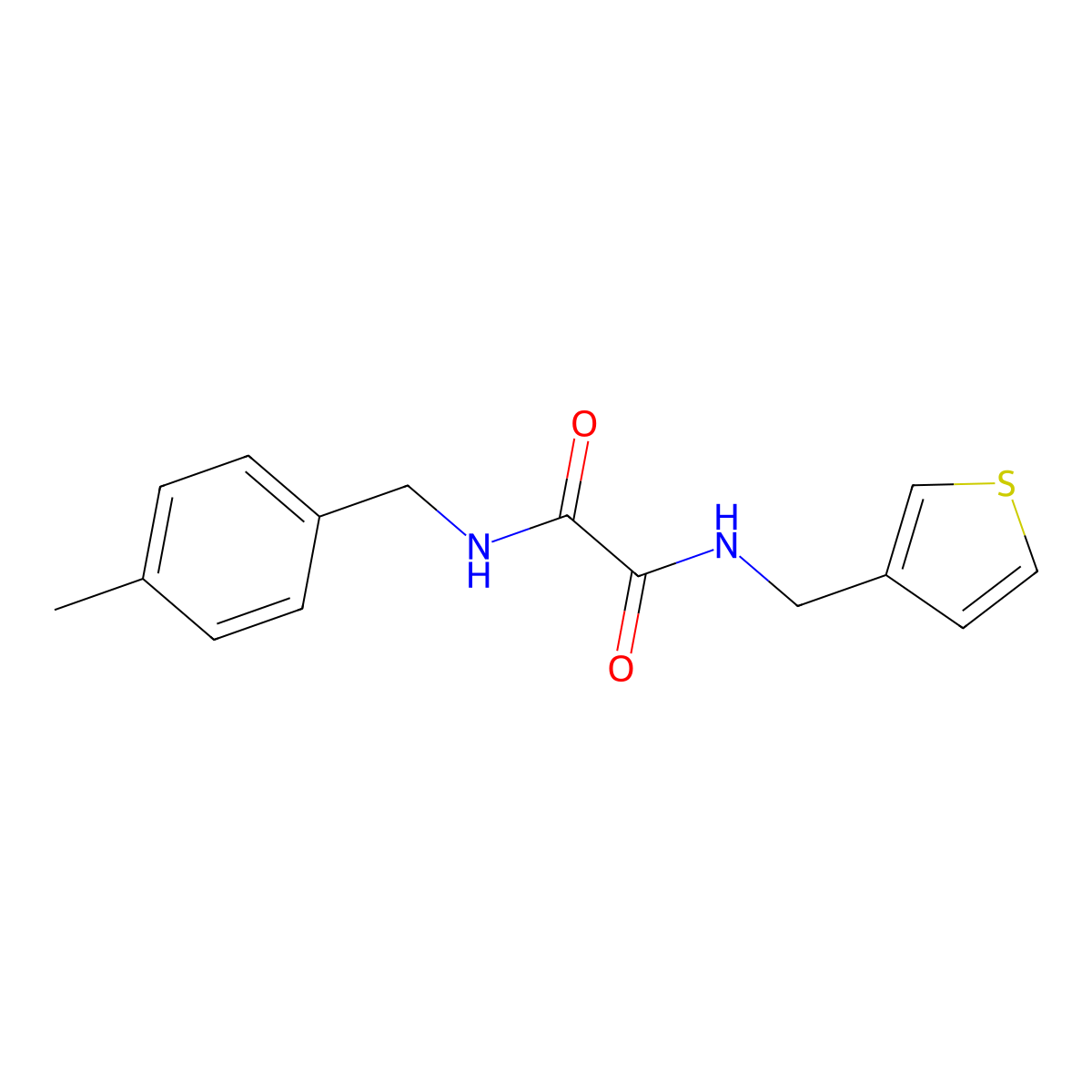 N1-(4-methylbenzyl)-N2-(thiophen-3-ylmethyl)oxalamide molecular structure, CAS 1060225-41-3