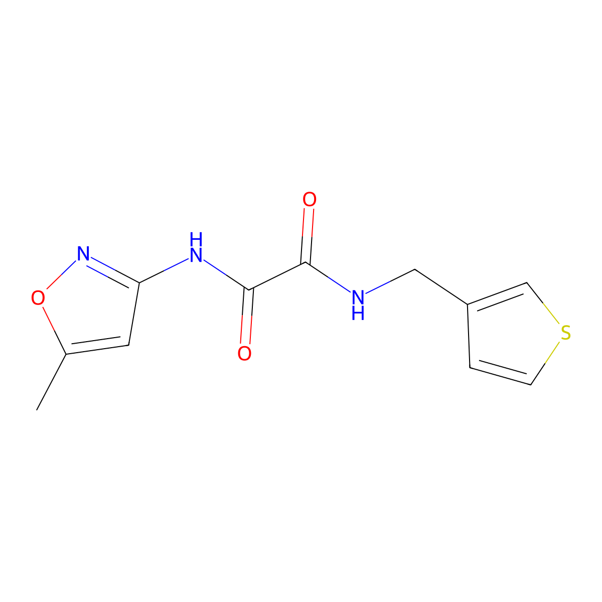 N-(5-methyl-1,2-oxazol-3-yl)-N'-[(thiophen-3-yl)methyl]ethanediamide molecular structure, CAS 1060225-55-9