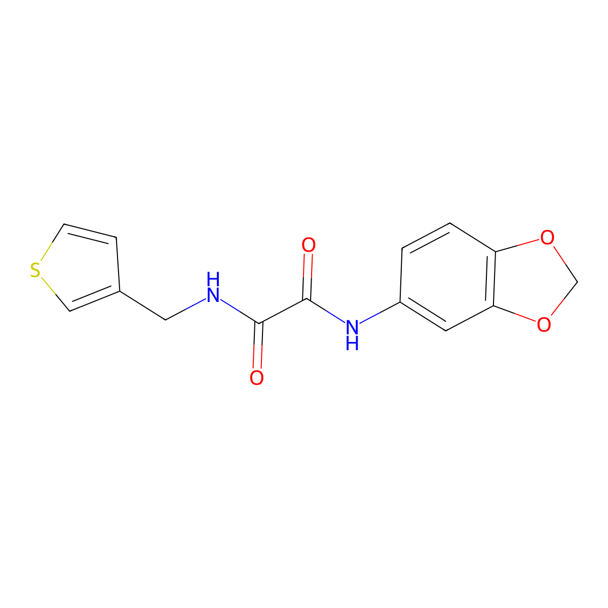 N-(2H-1,3-benzodioxol-5-yl)-N'-[(thiophen-3-yl)methyl]ethanediamide molecular structure, CAS 1060225-69-5