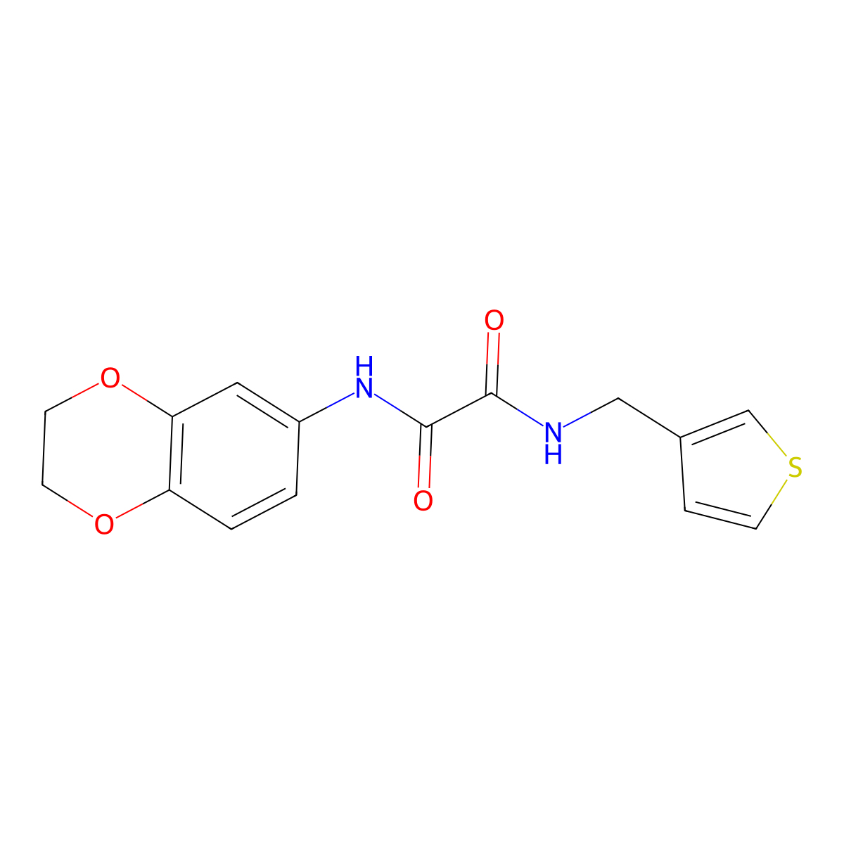 N1-(2,3-dihydrobenzo[b][1,4]dioxin-6-yl)-N2-(thiophen-3-ylmethyl)oxalamide molecular structure, CAS 1060225-76-4