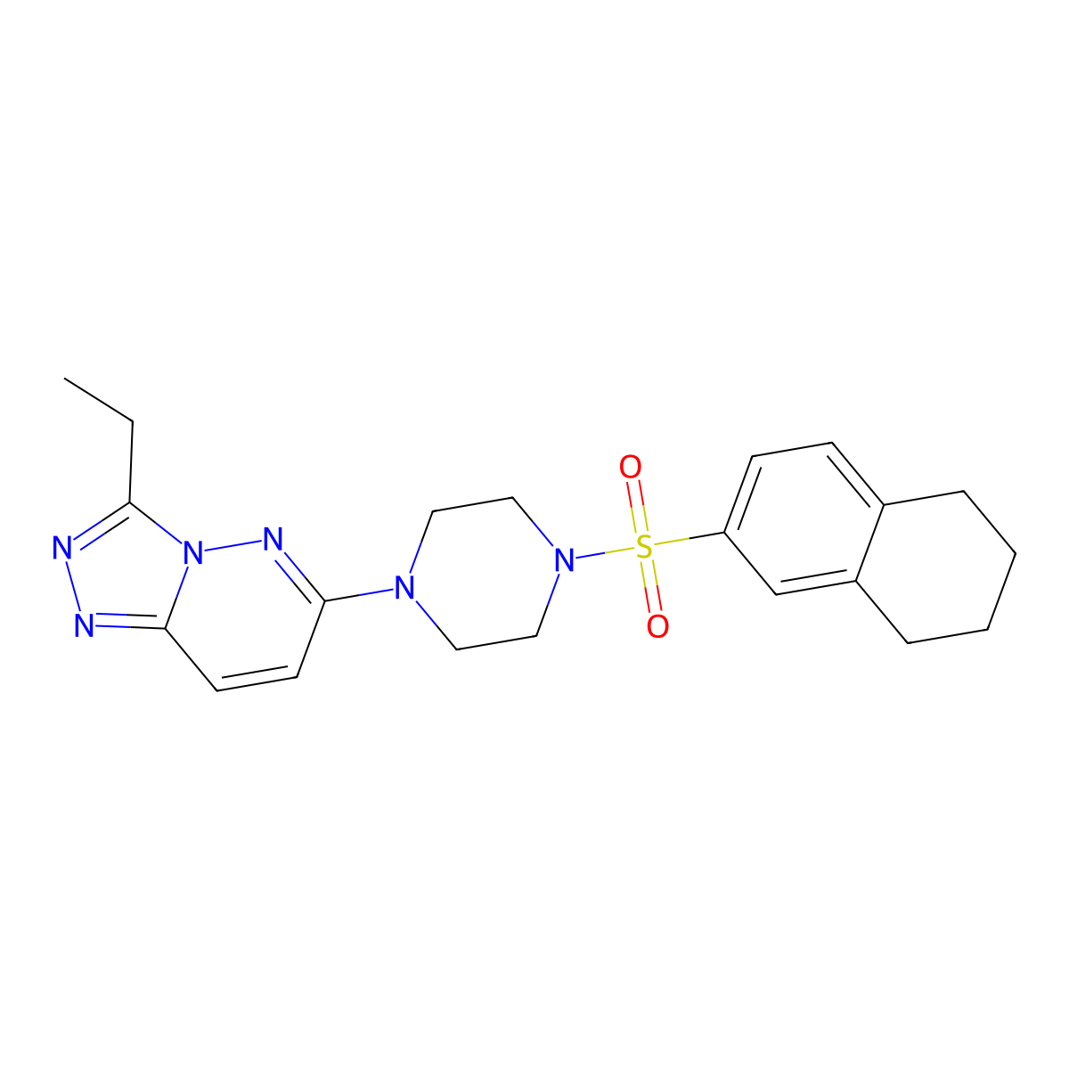 3-Ethyl-6-(4-((5,6,7,8-tetrahydronaphthalen-2-yl)sulfonyl)piperazin-1-yl)-[1,2,4]triazolo[4,3-b]pyridazine molecular structure, CAS 1060225-77-5