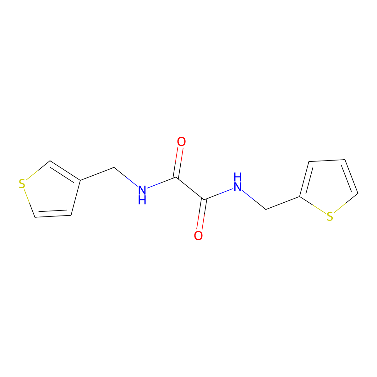 N'-[(thiophen-2-yl)methyl]-N-[(thiophen-3-yl)methyl]ethanediamide molecular structure, CAS 1060225-83-3